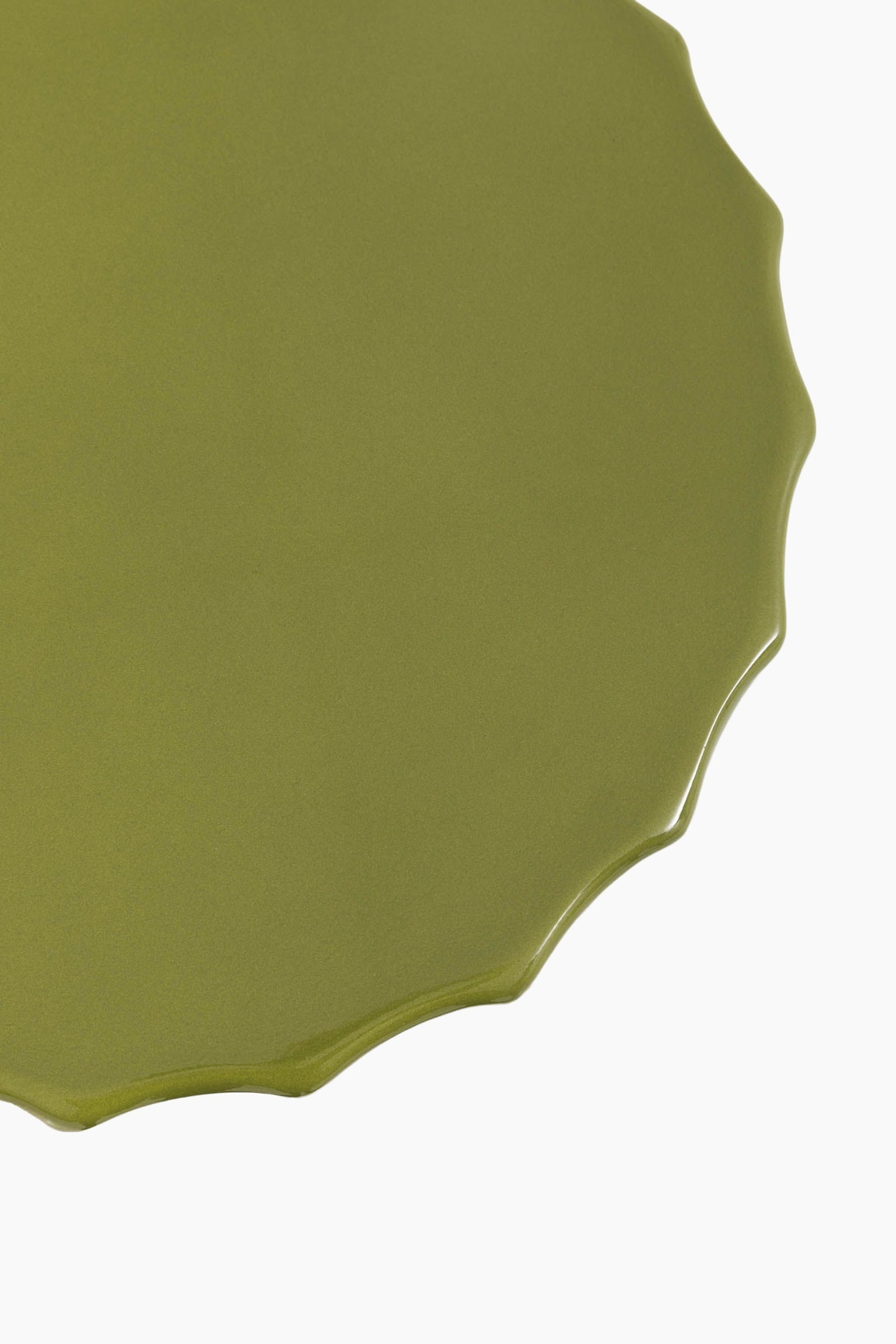 Glazed Side Table - Green/Rust/Cream - 8