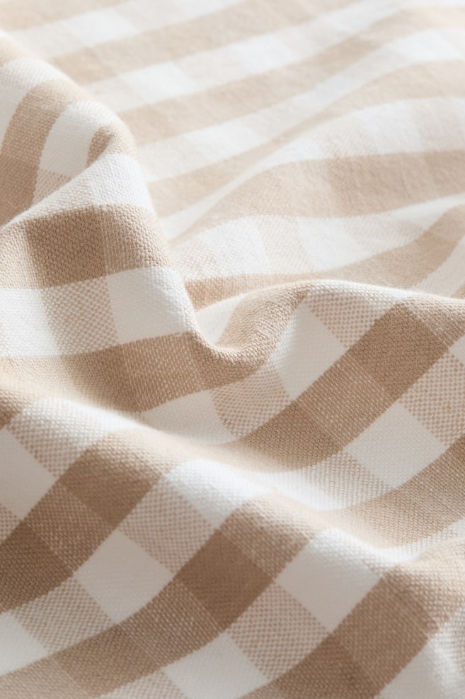 4-Pack Cotton Napkins - Beige/gingham/Green/gingham/Terracotta/striped/Dark brown/gingham/Beige/striped/Dark brown/striped/Terracotta/gingham - 3