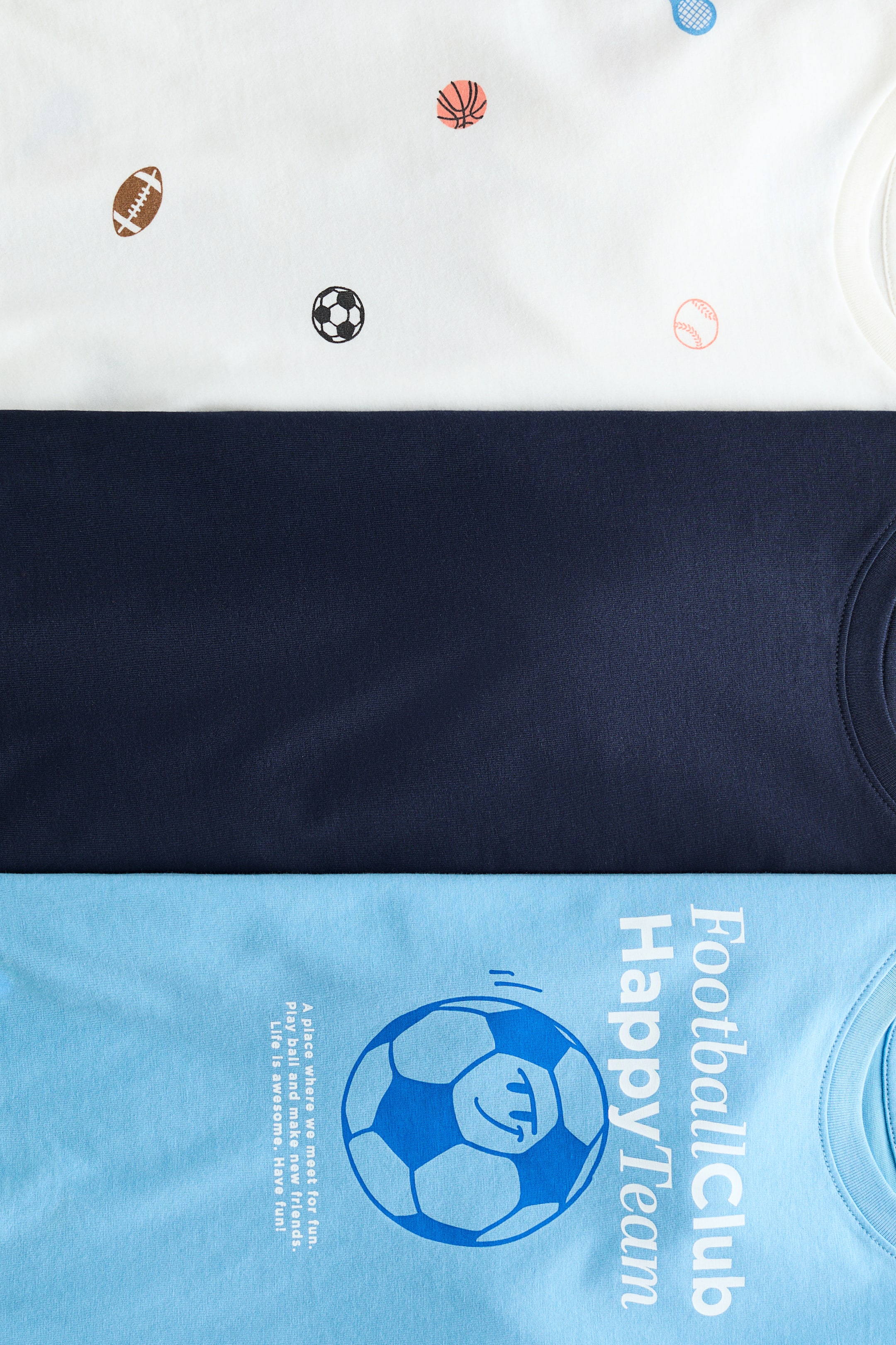 View larger image: 3-Pack Cotton T-Shirts - Blue/Football Club - Kids | H&M US 2