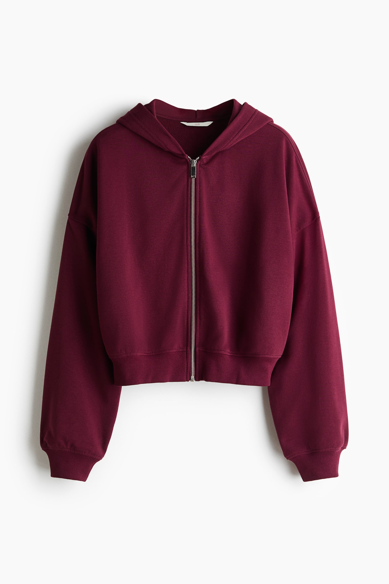 Short Hooded Jacket - Dark red/Dark brown/Cream