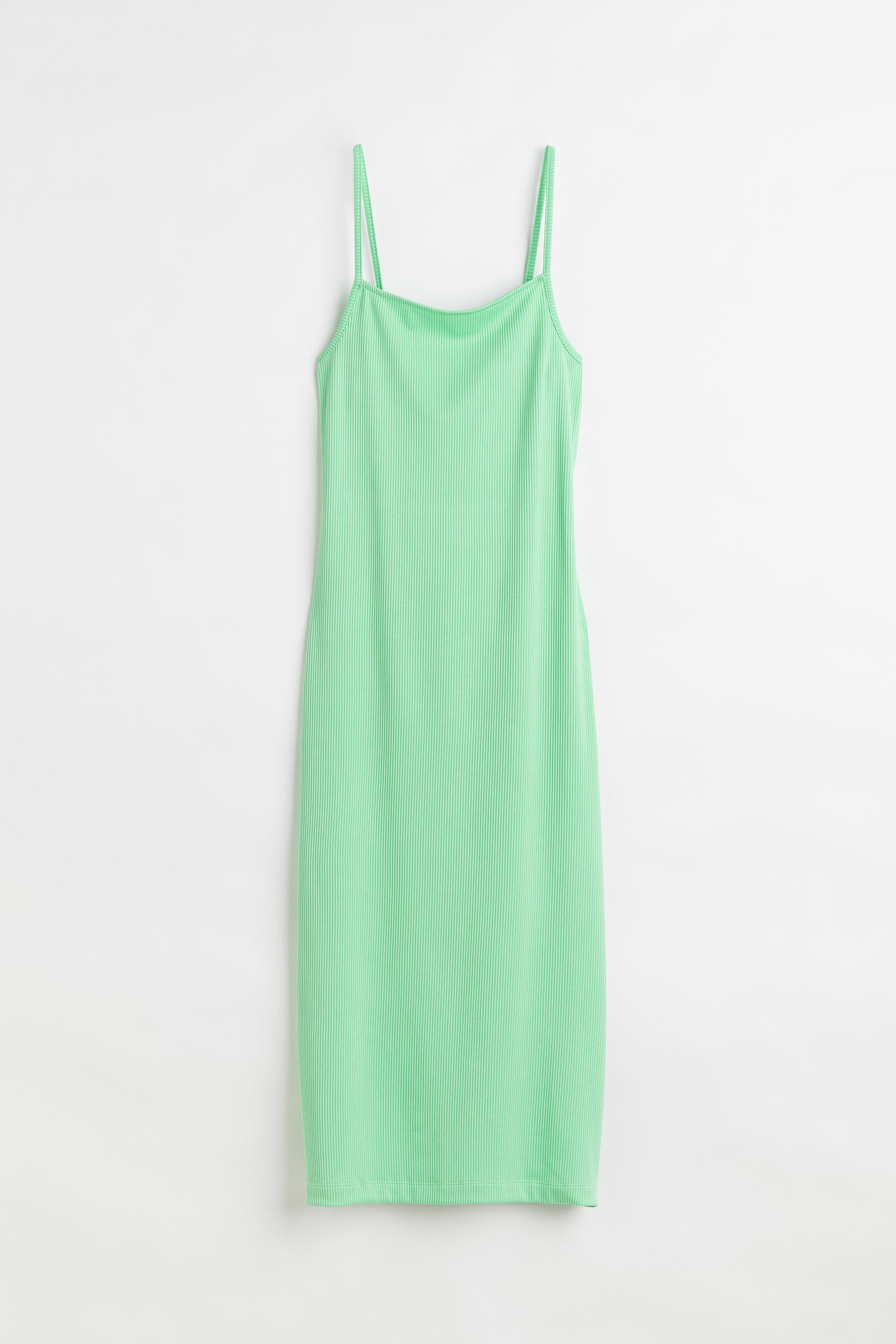 Open-backed ribbed jersey dress - Mint green/Black - 1