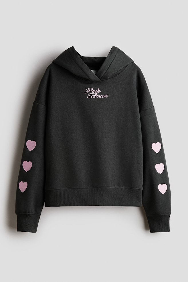 Felpa oversize con cappuccio e stampa - Grigio scuro/Paris Amour/Bianco/Aprés Ski Club/Bianco/Palermo/Grigio scuro mélange/Paris/Azzurro/Amour/Viola chiaro/Los Angeles/Grigio chiaro mélange/Cupcake - 1