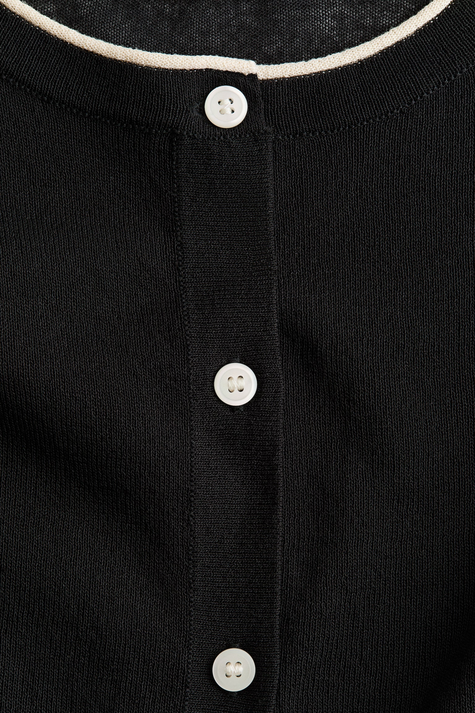 Áo cardigan dệt kim mịn - Màu đen/Màu ngọc lam - 3