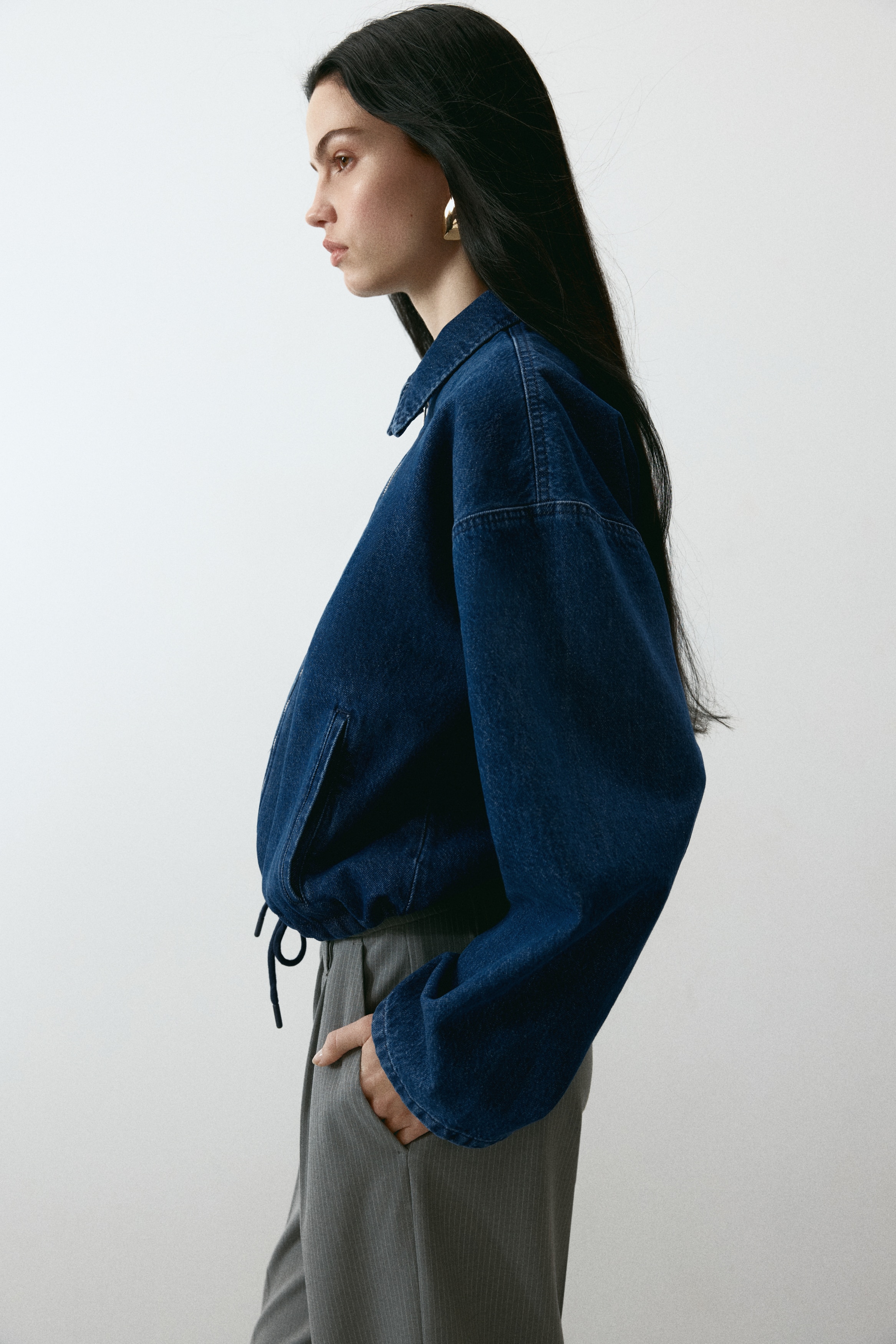 Collared denim jacket