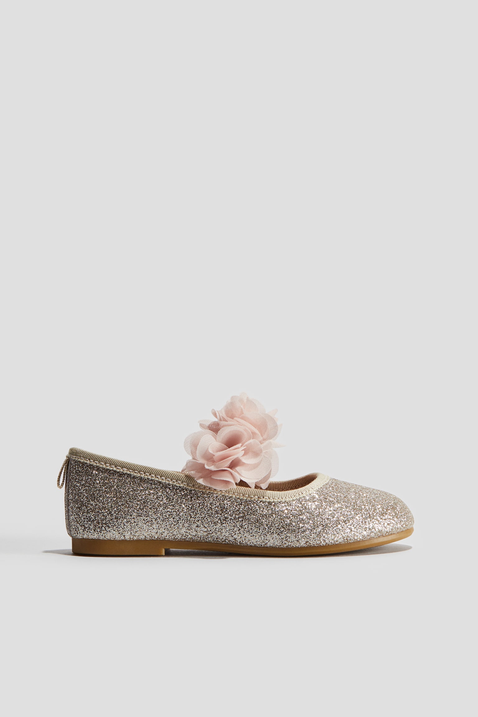 Appliquéd ballet pumps - Gold-coloured/Light pink/Unicorn/Pink/Light pink/Glittery - 3