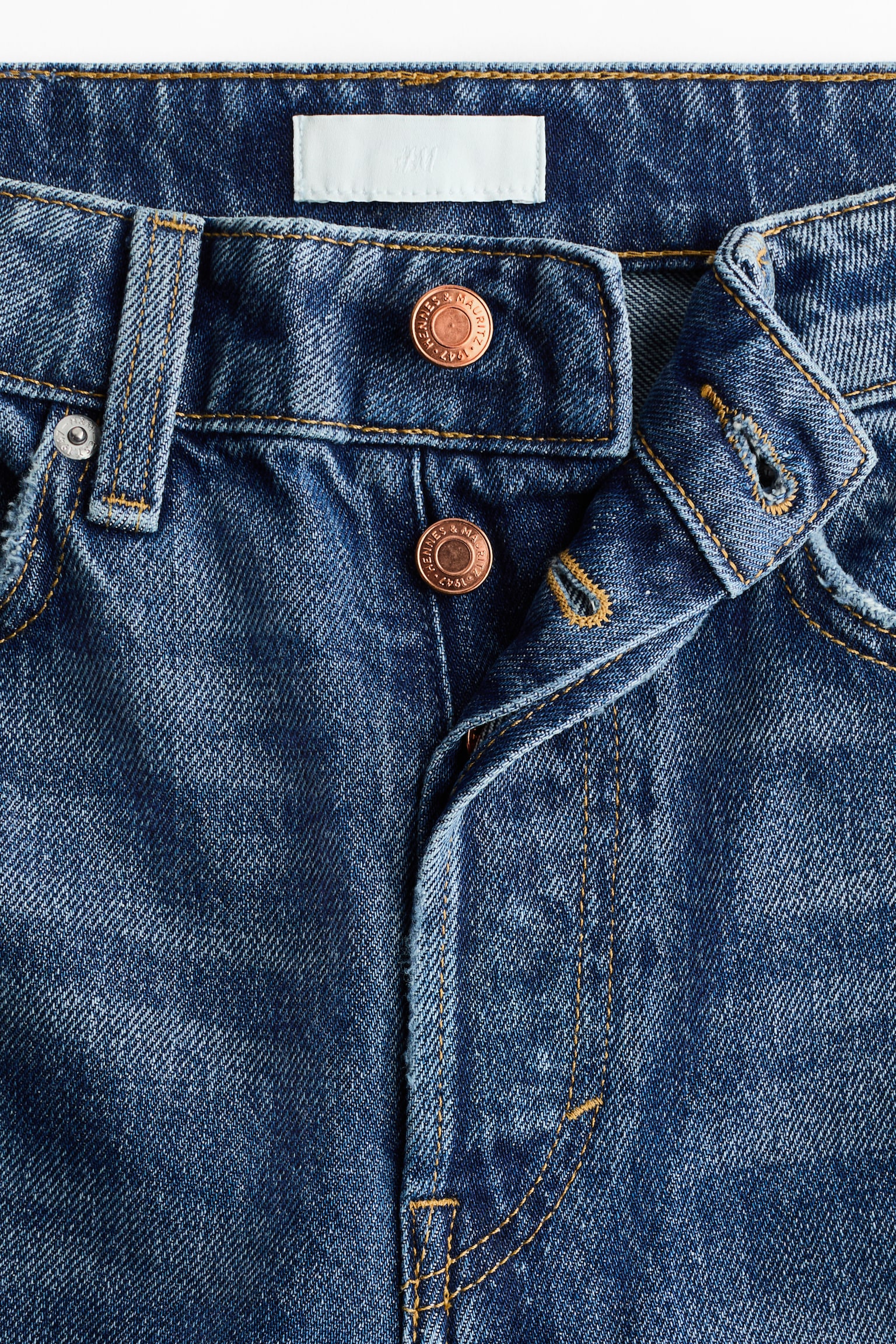 Straight High Waist Ankle Jeans - Denim blue - 3