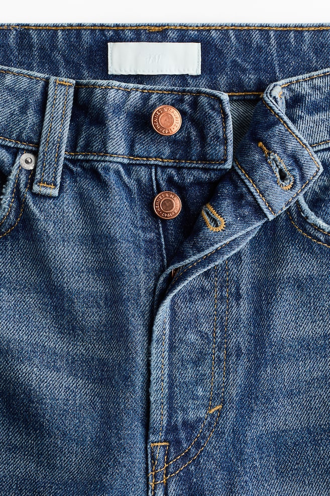 Straight High Waist Ankle Jeans-Denim blue - 7