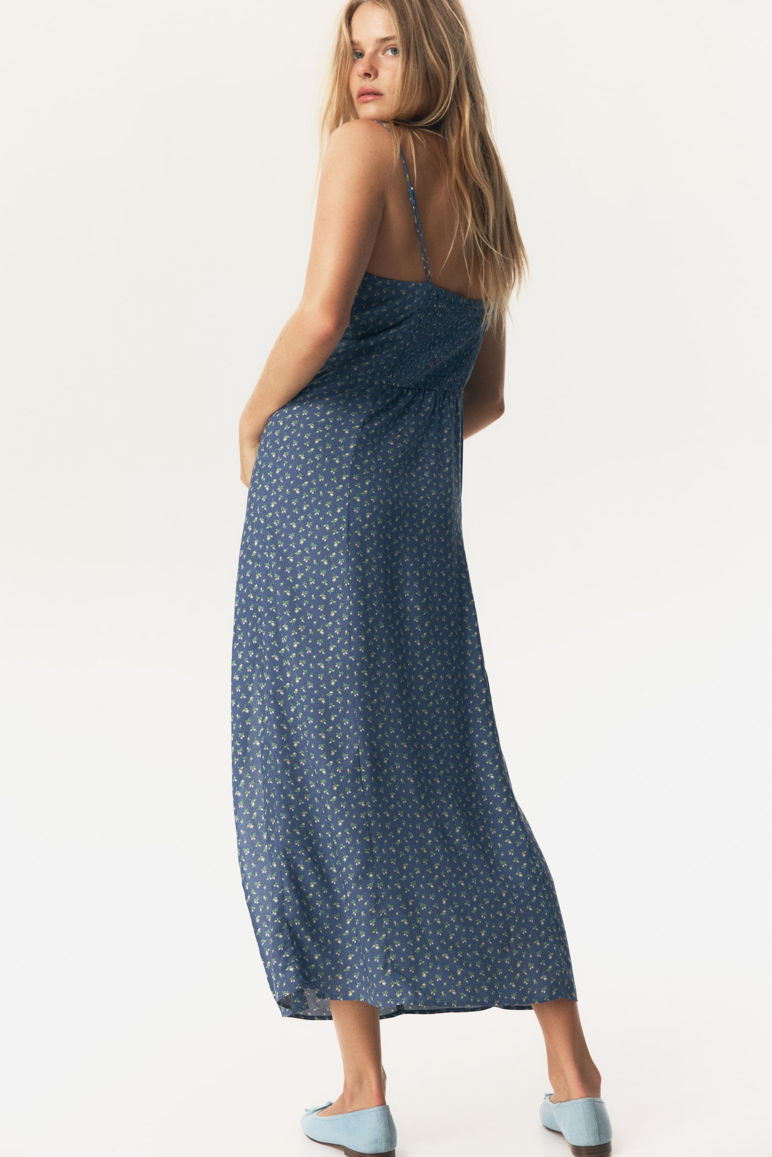 Váy hai dây - Màu xanh dương đậm/Hoa - 4