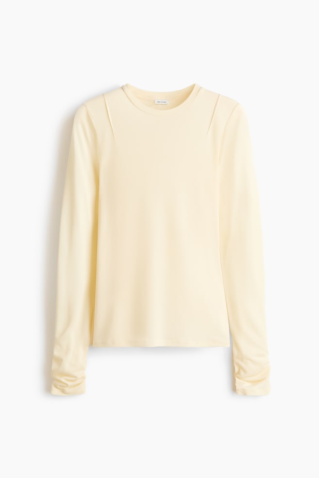 Silk-Blend Top - Light yellow - 1