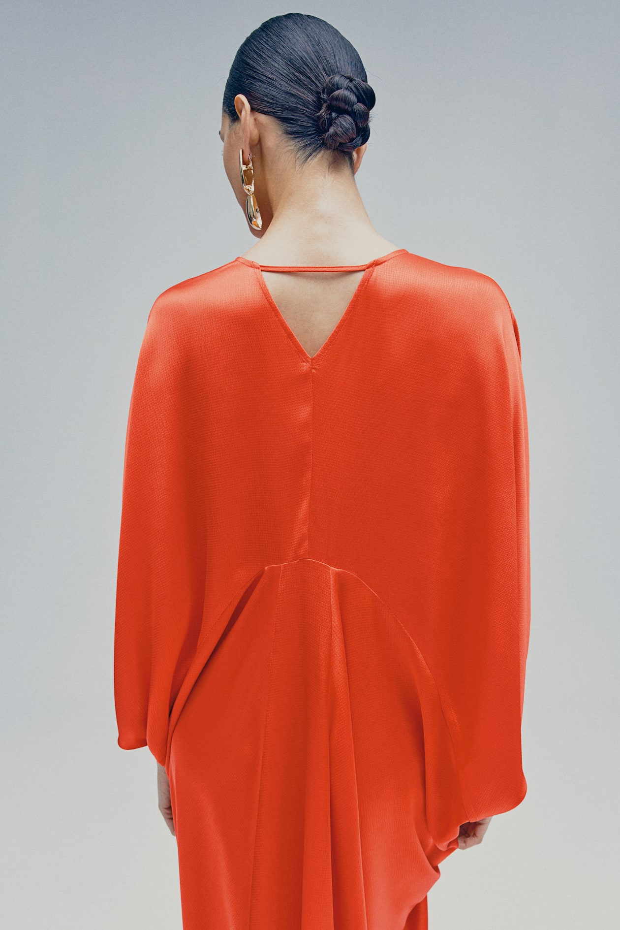 Robe caftan en satin - Rouge corail - FEMME | H&M FR