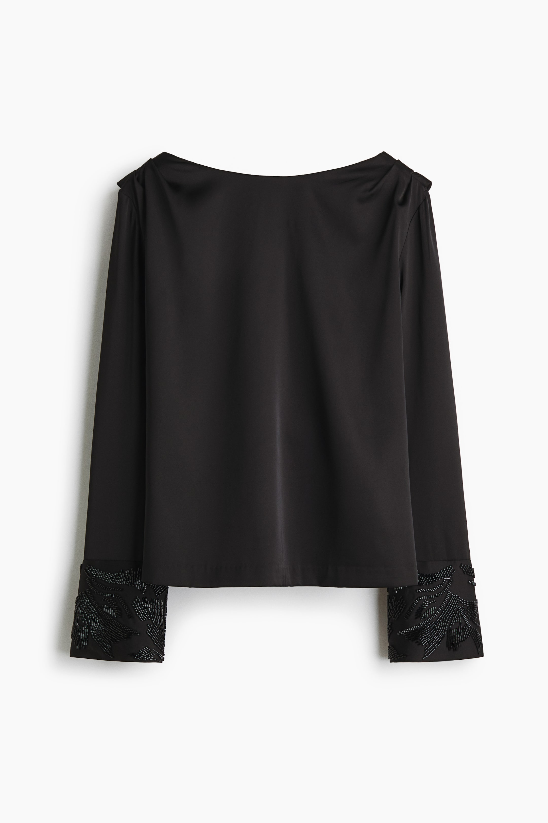 View larger image: Bead-embroidered cowl-back blouse - Black - Ladies | H&M 6