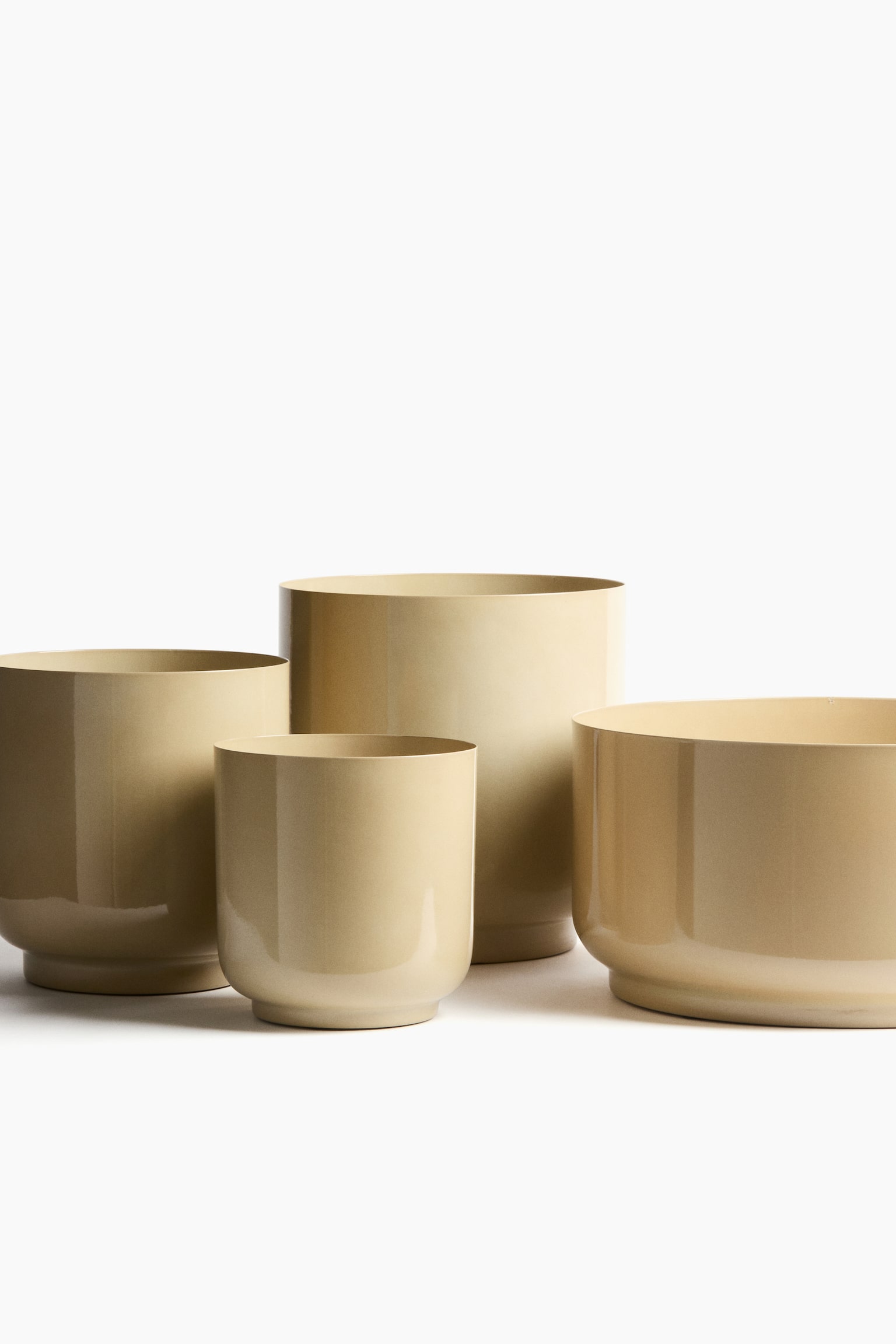 Grosser Blumentopf aus Metall - Beige/Helles Taupe/Khakigrün/Dunkelbraun - 5