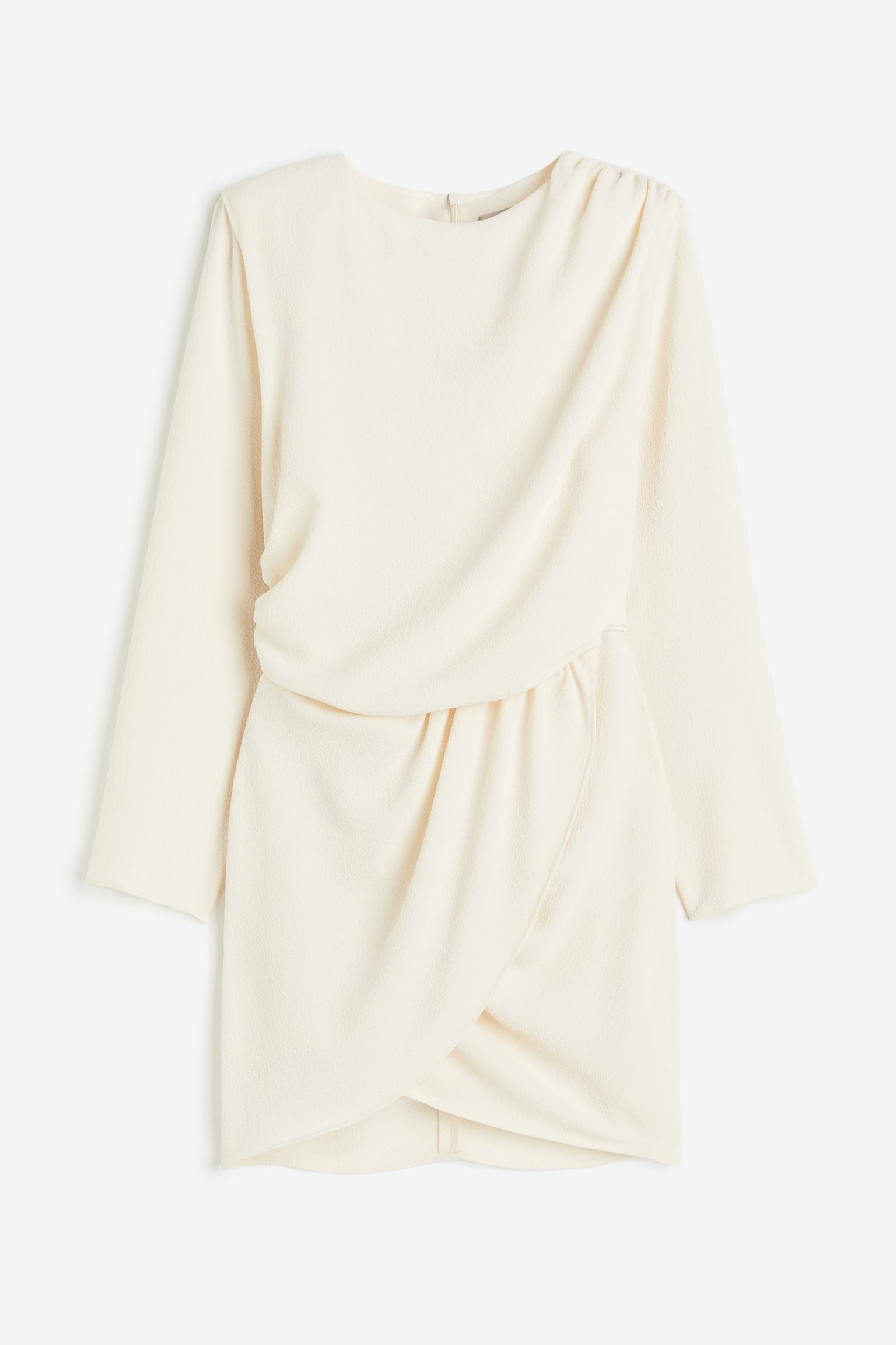 Draped dress - Cream/Grey/Black - 2