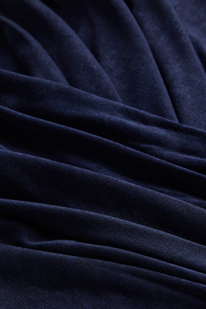 Robe en jersey à effet drapé - Bleu marine/Vert foncé/Bordeaux - 3