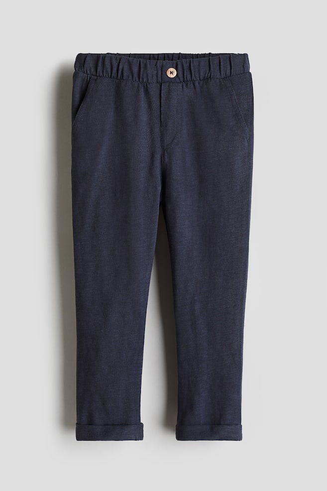 Joggers van katoenen tricot - Marineblauw - 1