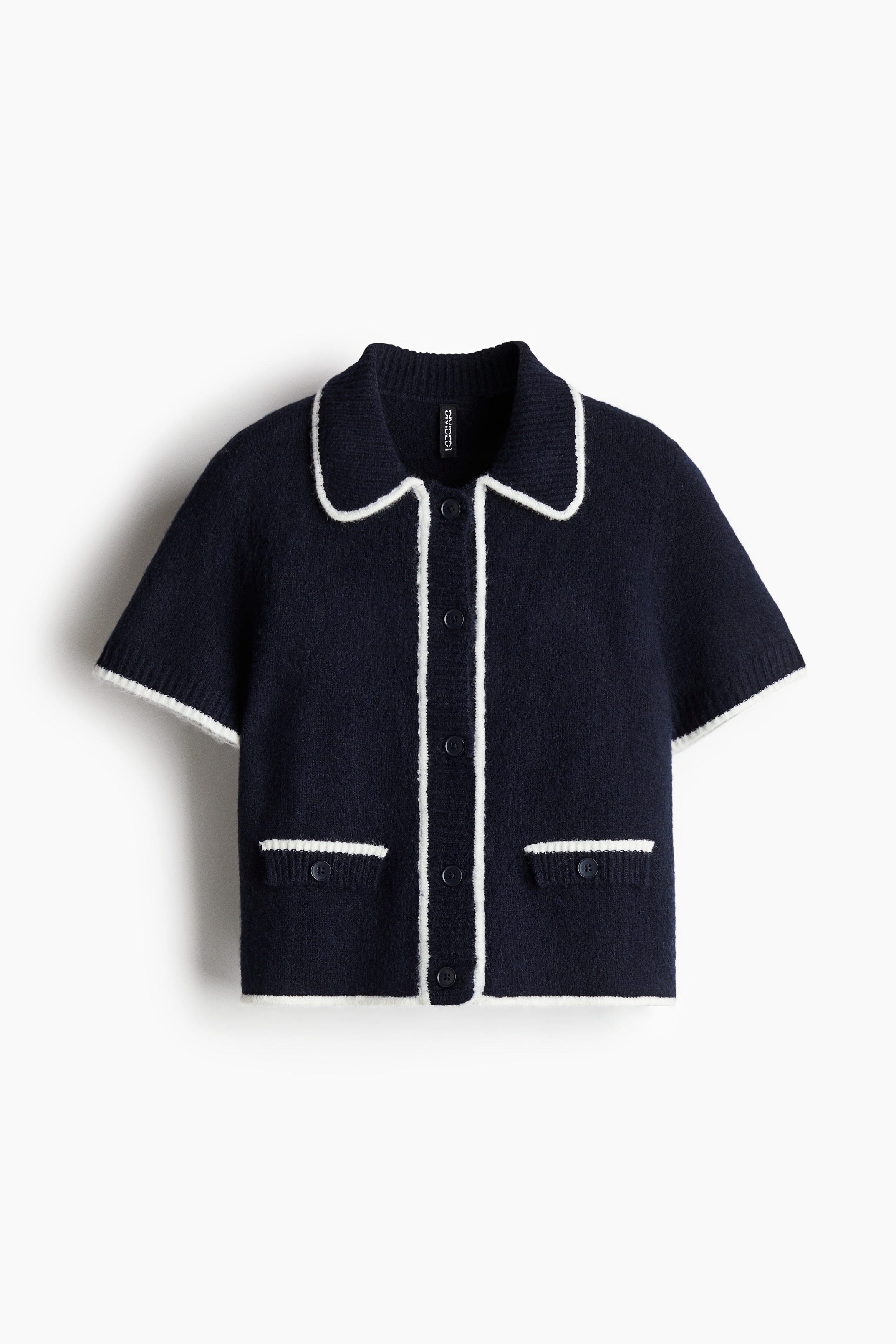 Women's Navy blue Short-Sleeved Cardigan | H&M CA