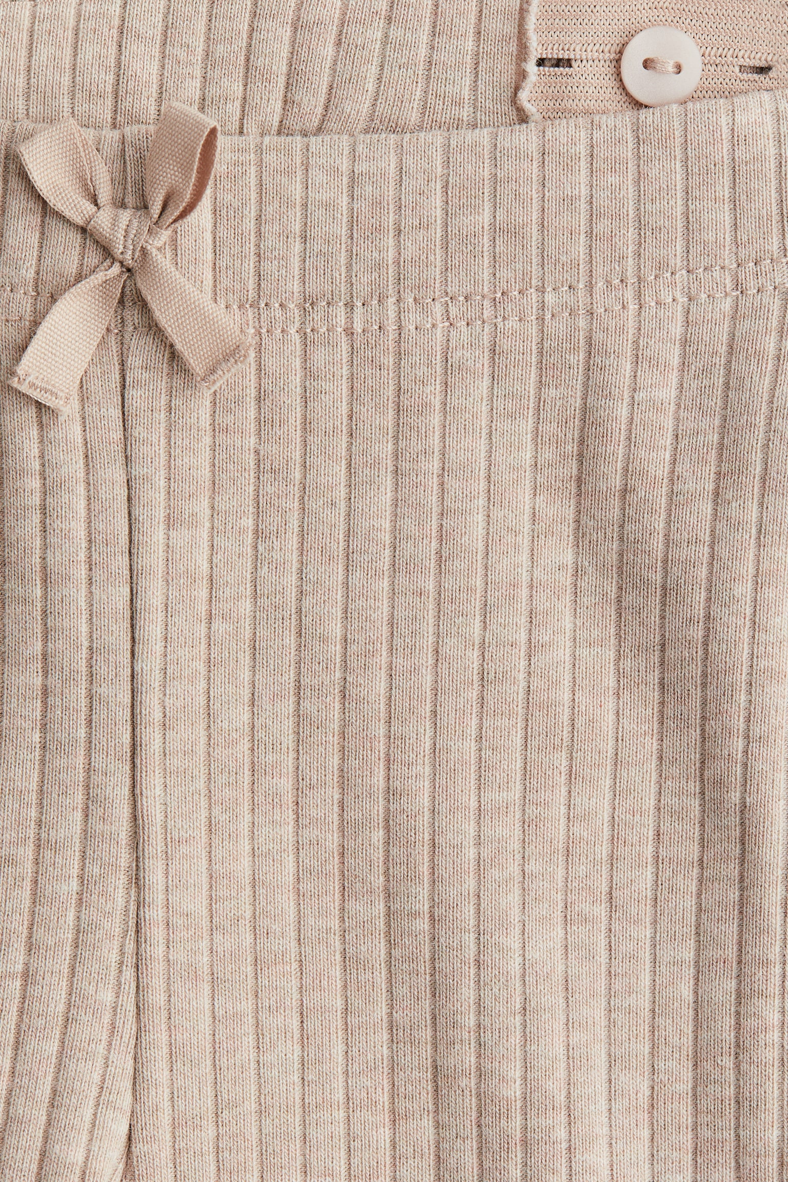 Детские леггинсы H&M Ribbed Cotton, цвет: Бежевый меланжевый — фото 2