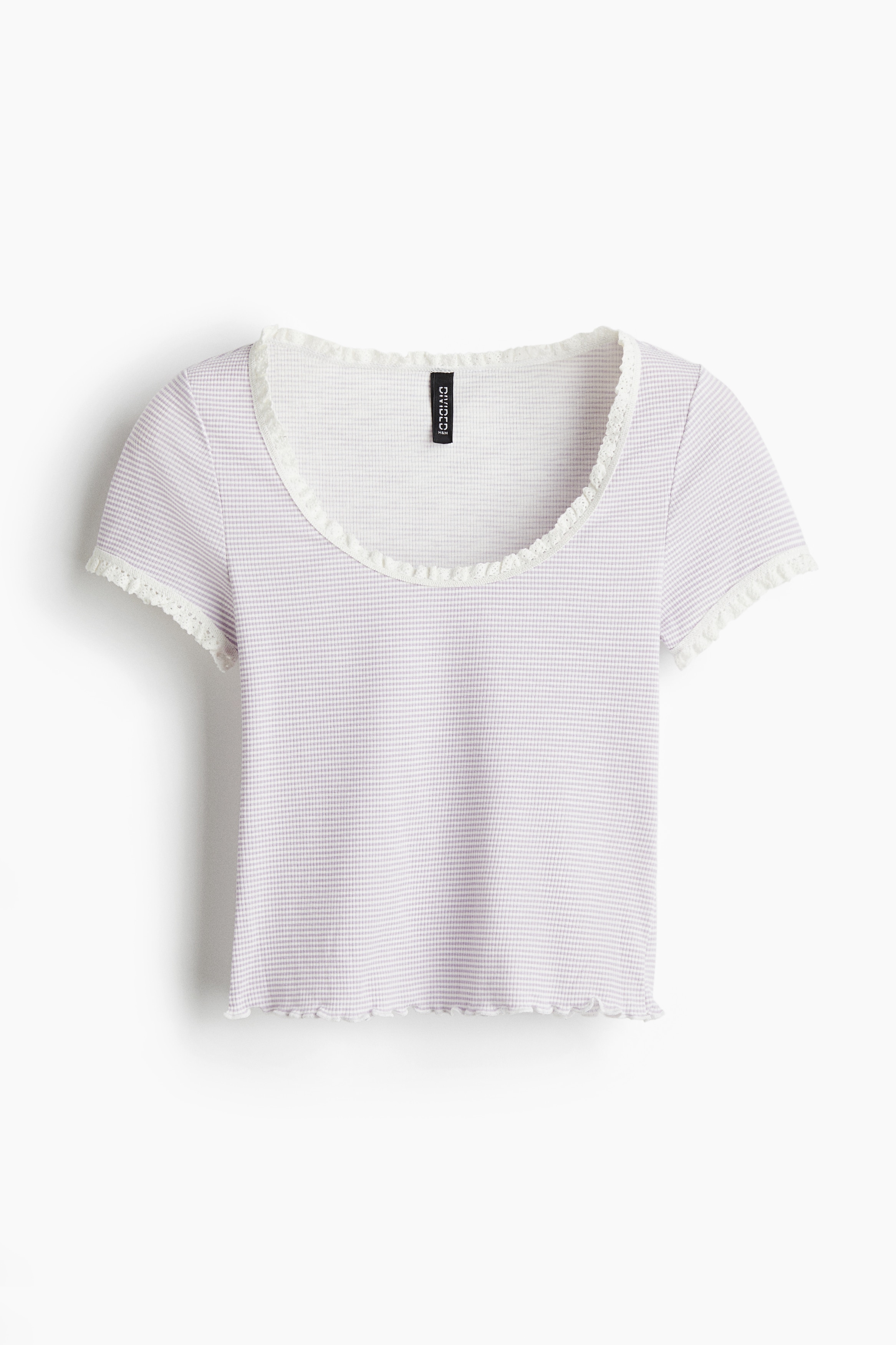Lace-trimmed top - Purple/Striped/Light grey marl/Black/Floral