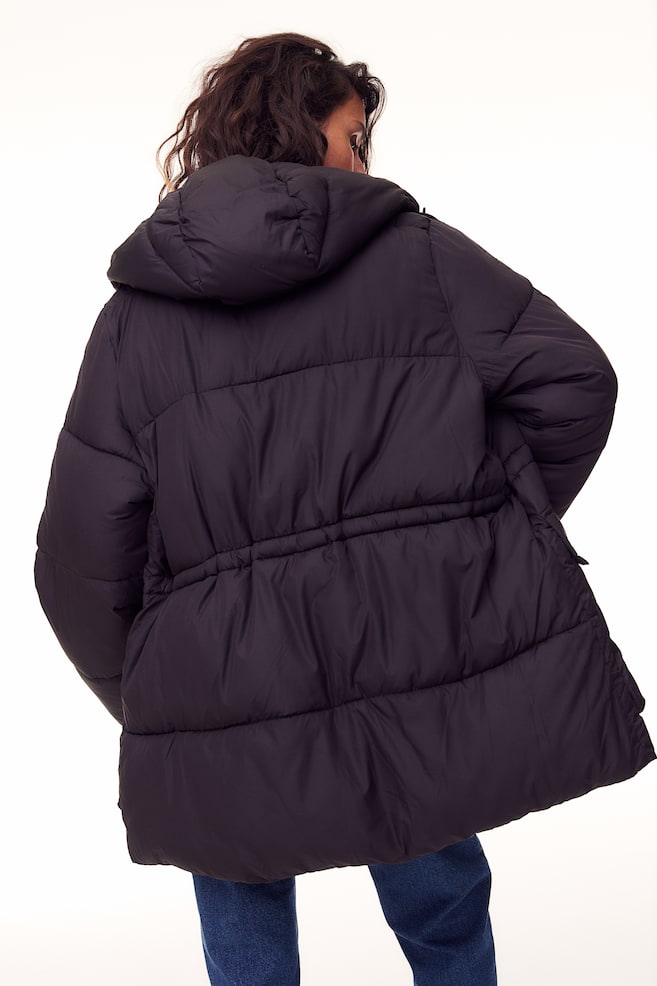Hooded puffer jacket - Black - 4