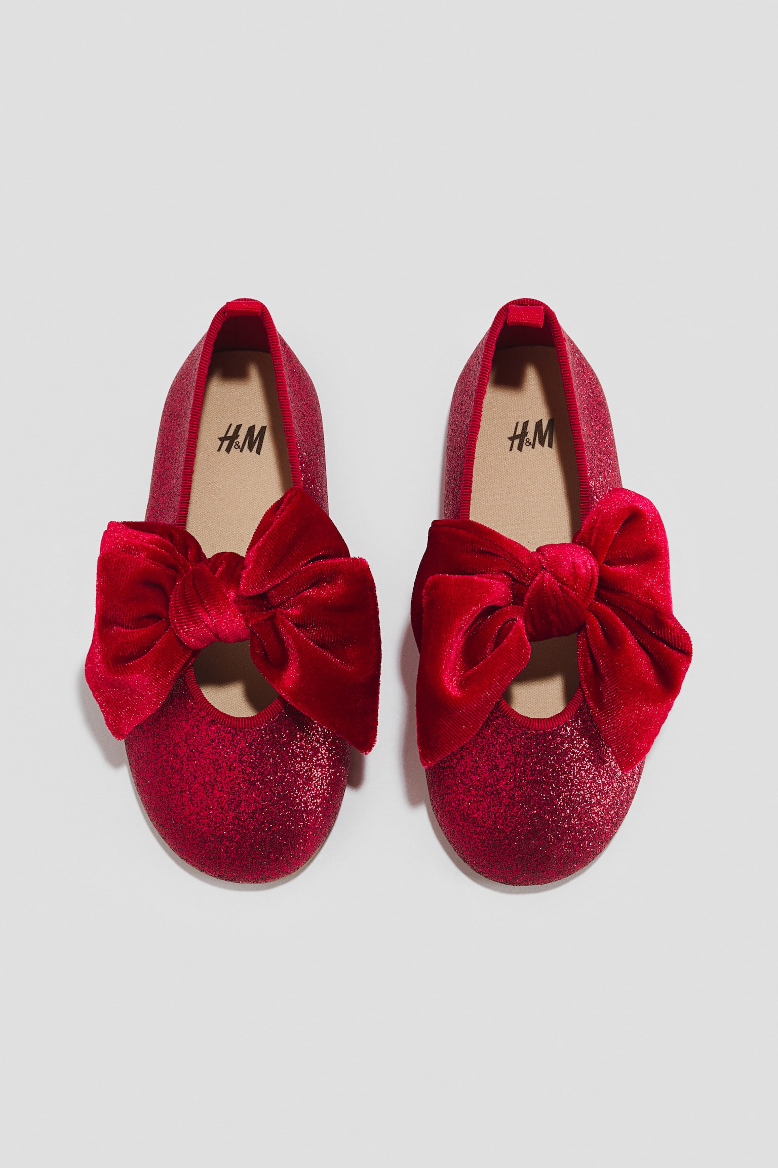 Детские балетки H&M Bow-Detail Ballet Flats, цвет: Красный — фото 1