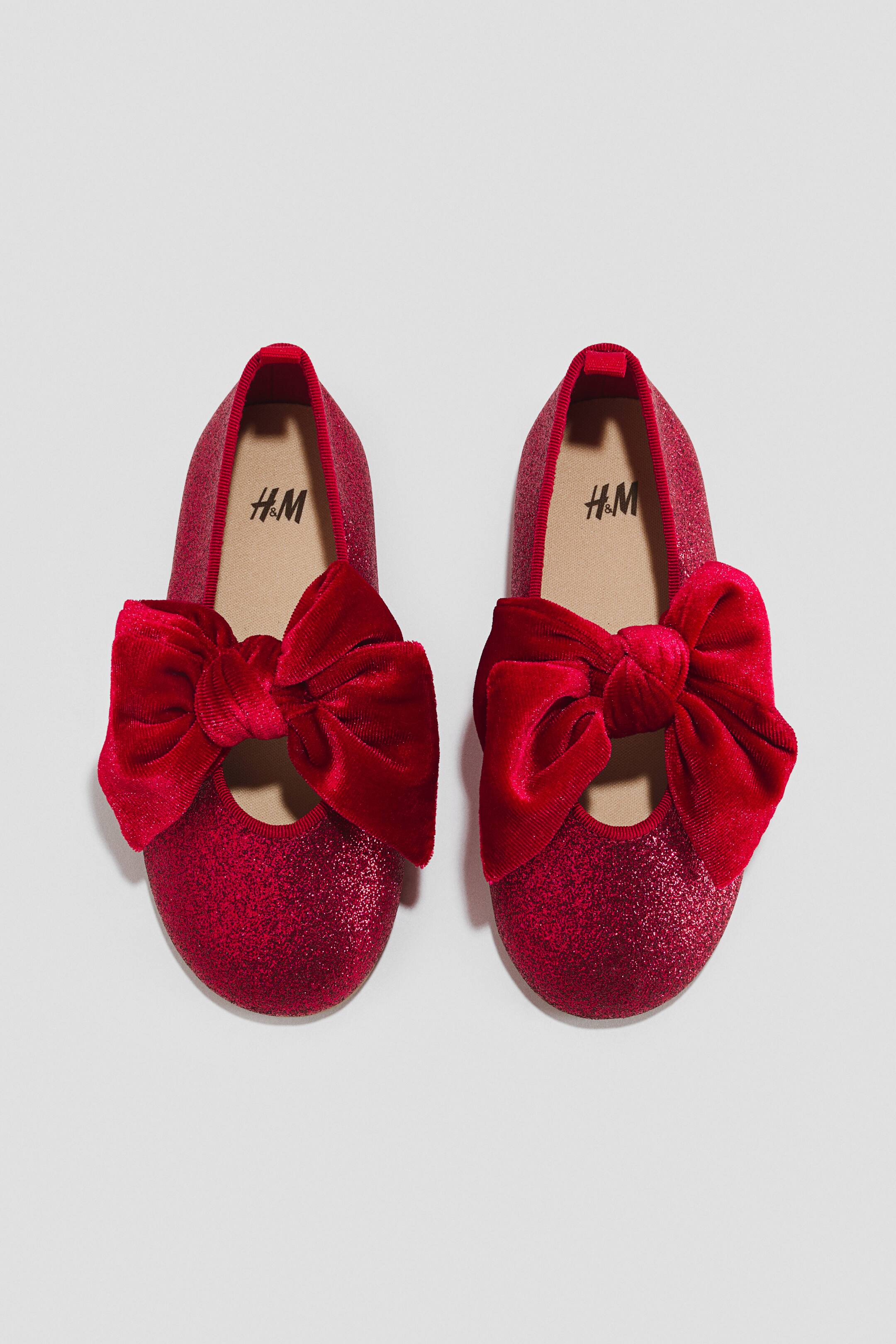 View larger image: Bow-detail ballet pumps - Red - Kids | H&M 1