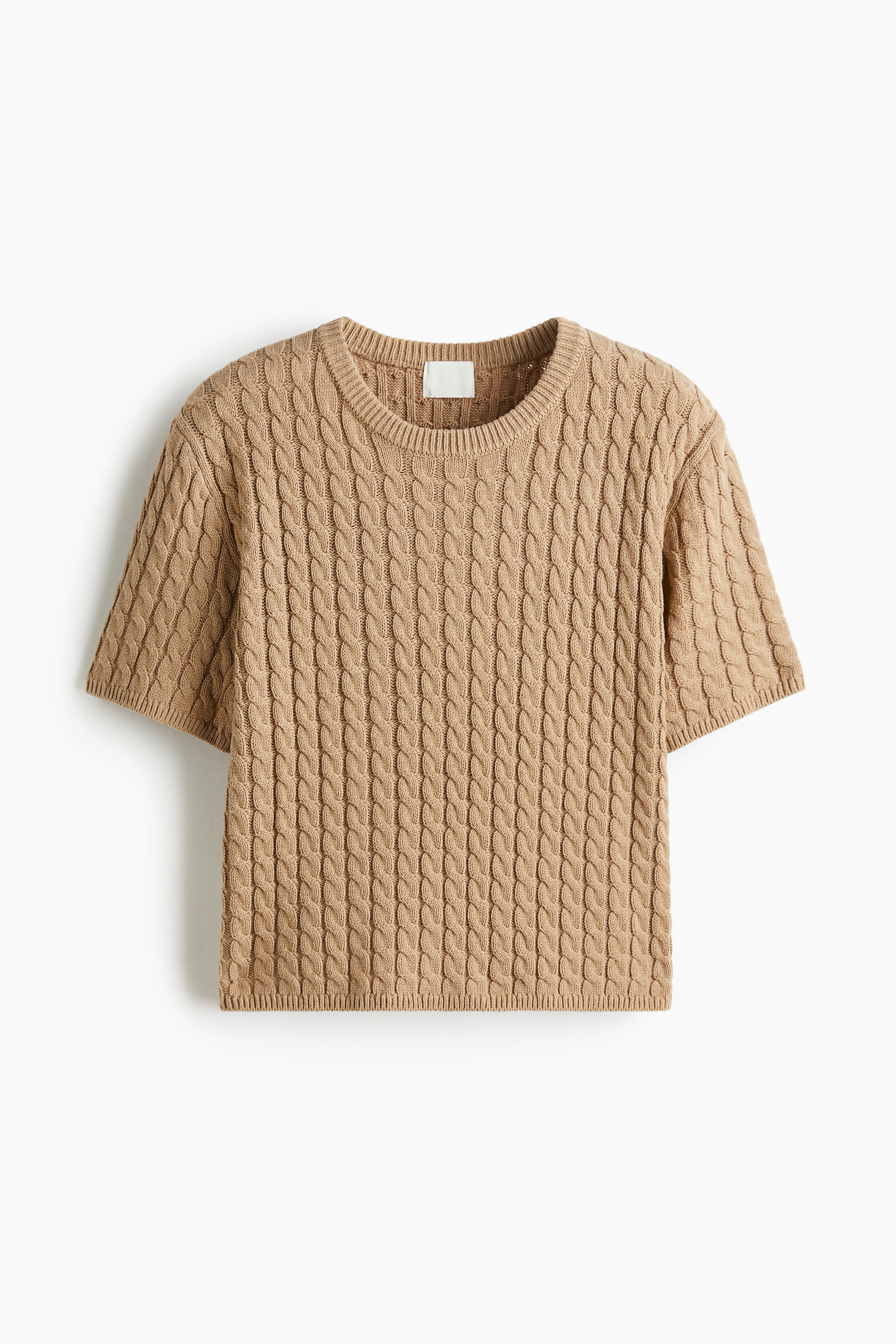 Cable-Knit Sweater - Beige/Cream/Navy blue