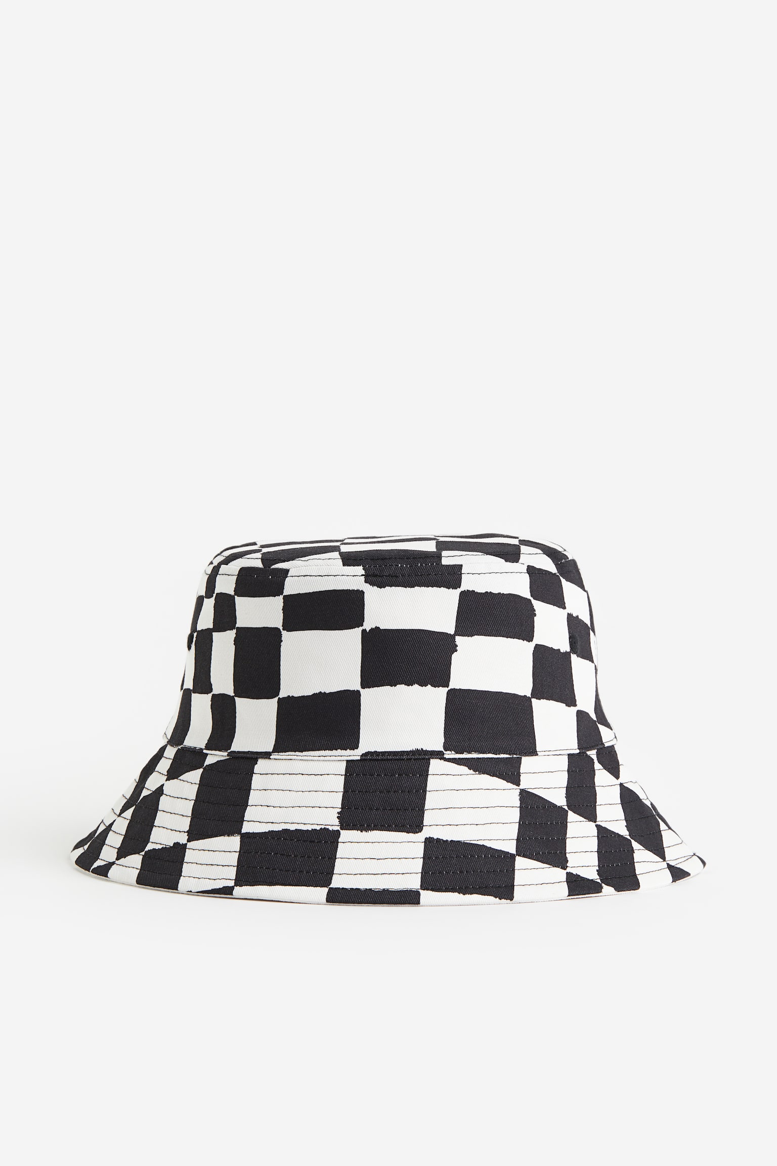 Reversible Bucket Hat - Black/White check - 1