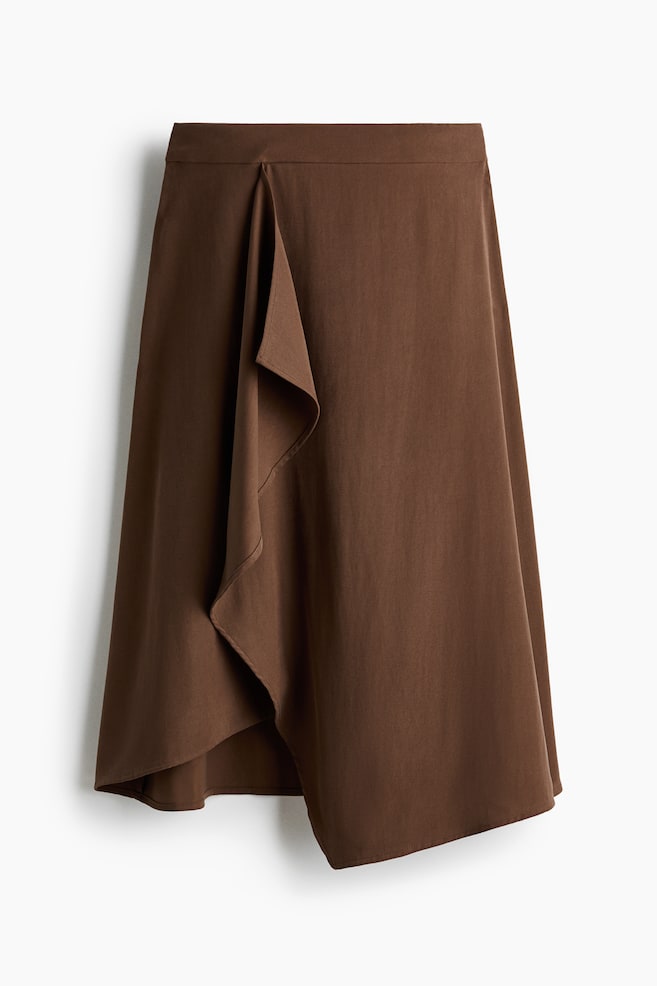 Draped-detail wrap skirt - Brown - 1