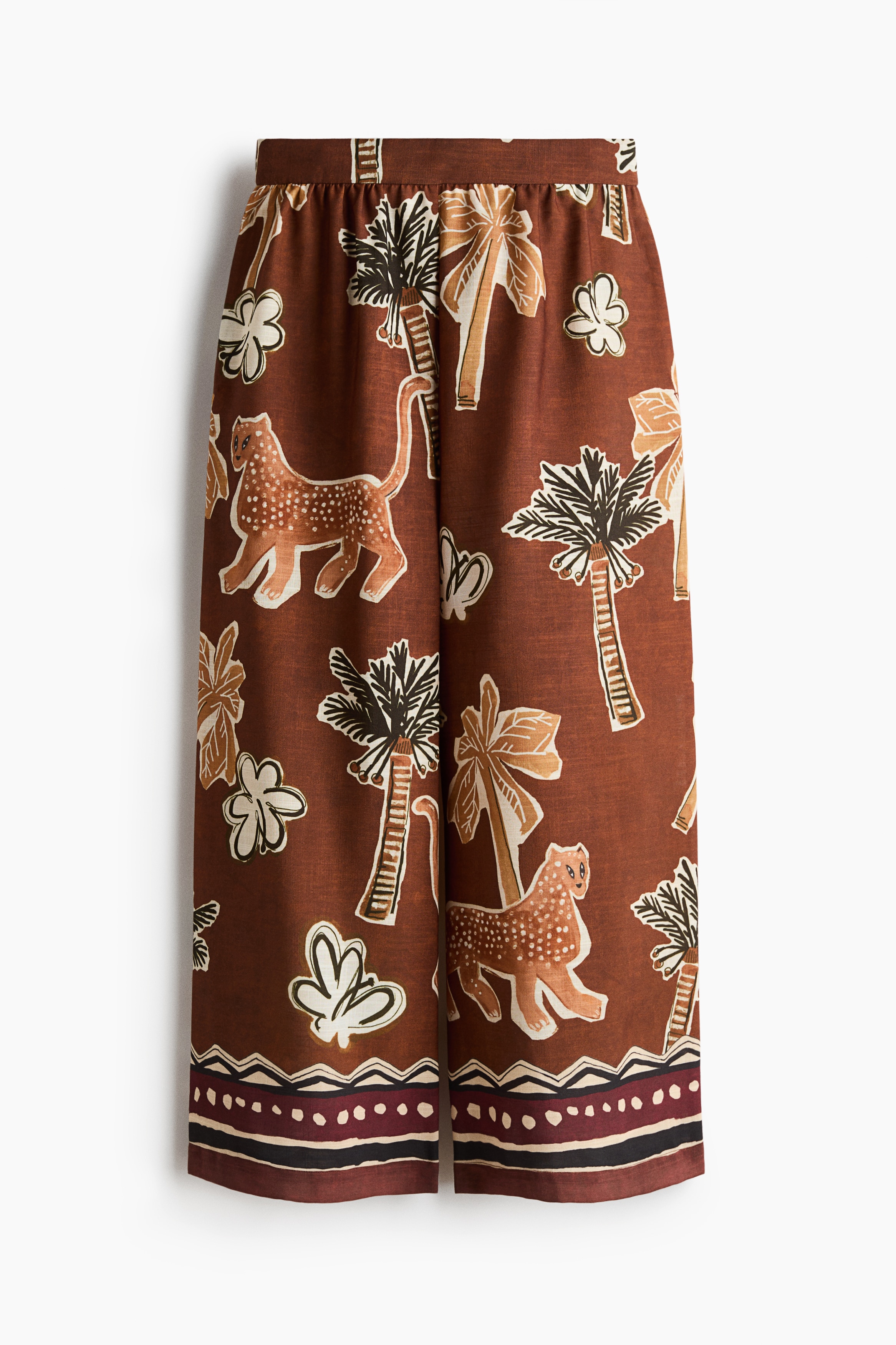 Pantalón tobillero - Marrón/Estampado