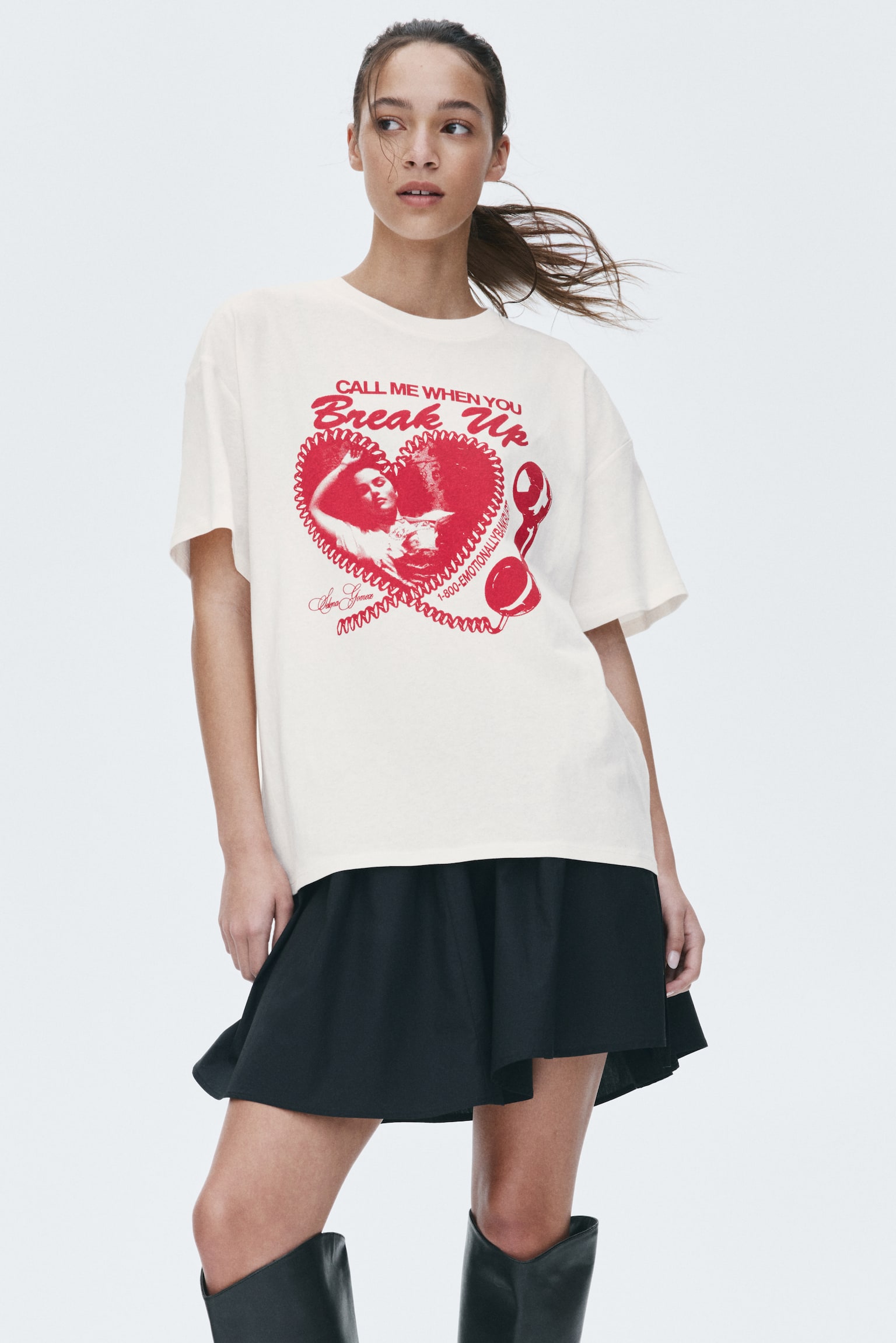 Oversized printed T-shirt - White/Selena Gomez/Black/Billie Eilish/Light beige/Billie Eilish/Dark grey/Pacha/Dark grey/Pacha/White/Ford/White/Leonardo da Vinci/Cream/Pacha/White/Coca-Cola/White/Henri Matisse/White/Blondie/Black/Simon Pietersz Verelst - 1