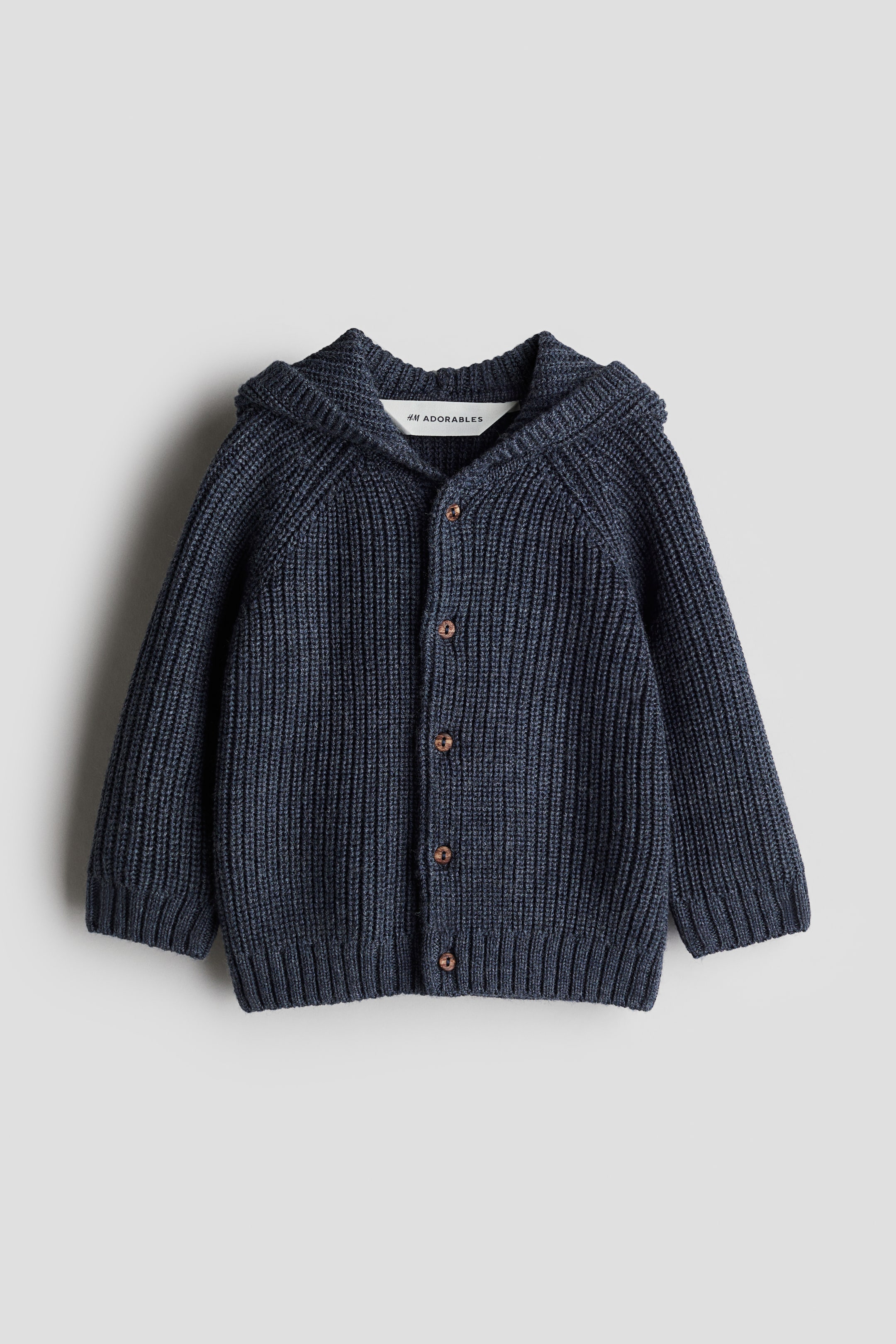 Hooded Wool-Knit Cardigan