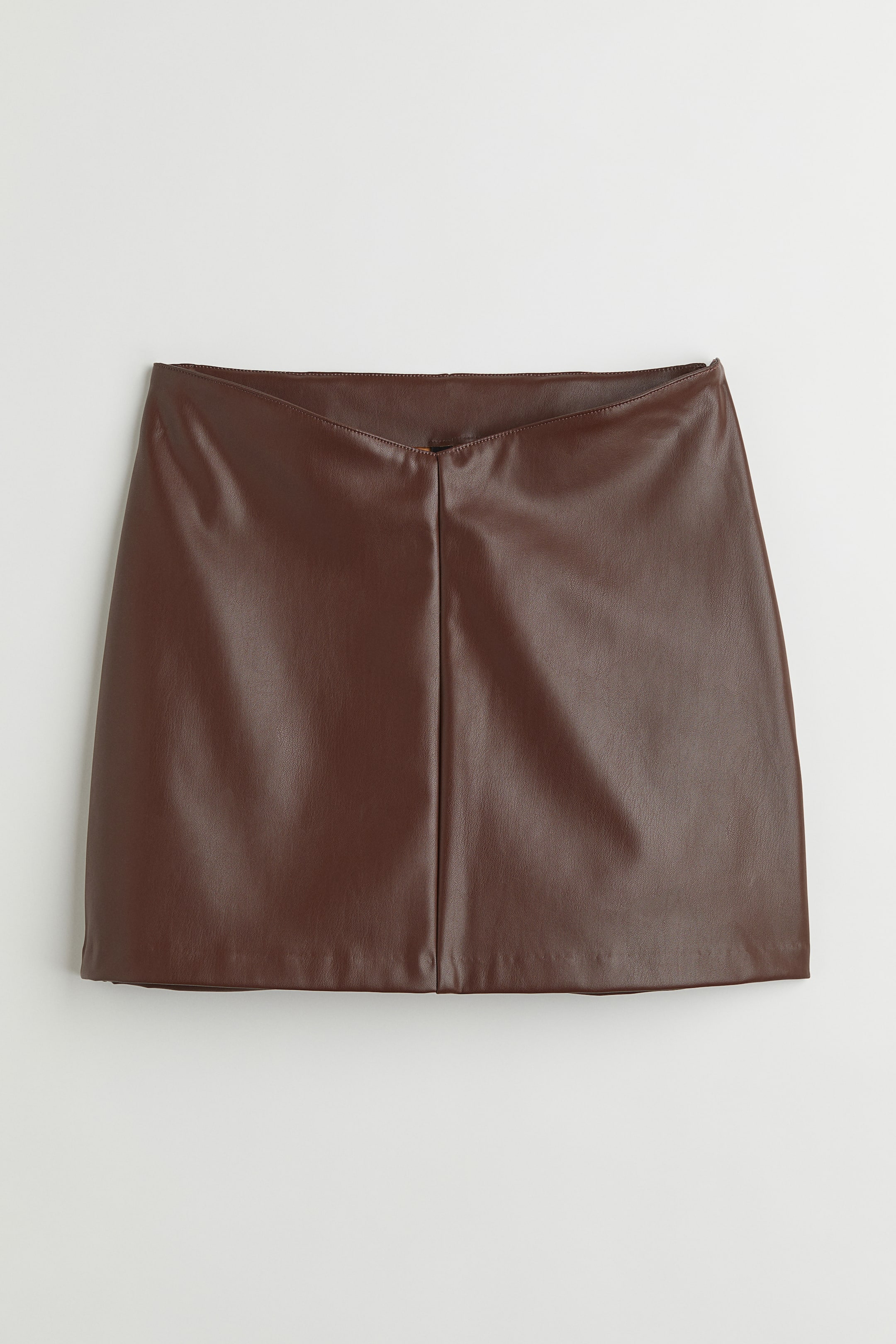 הצגת תמונה גדולה יותר: חצאית מעור מלאכותי - Dark brown - Ladies | H&M IL 1