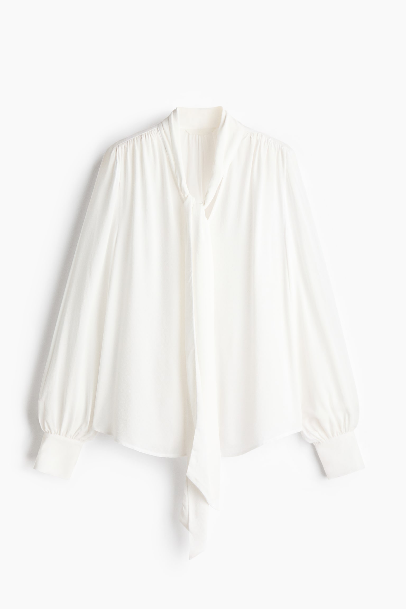 Blusa con cuello fular - Crema/Burdeos