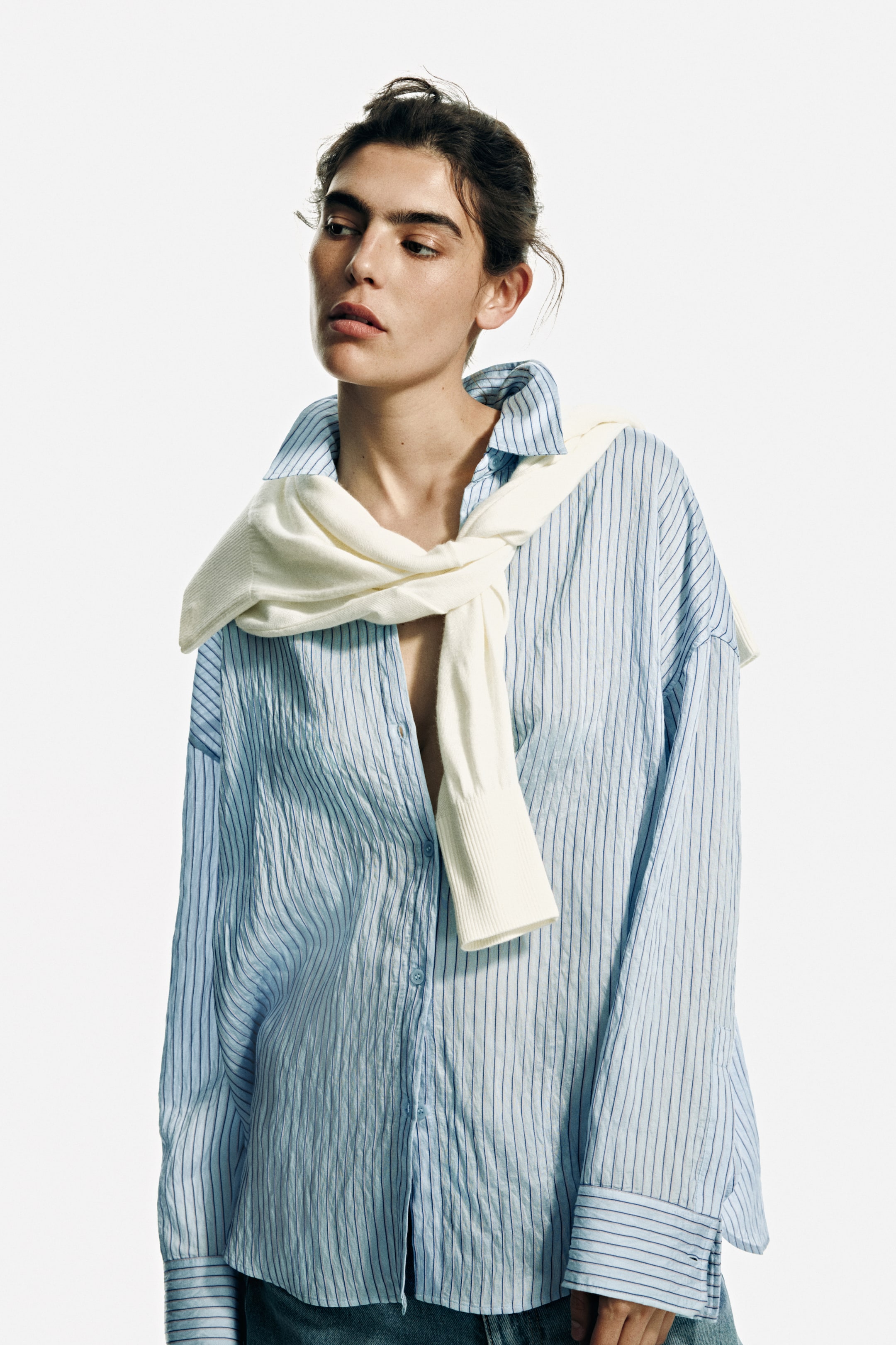 Grotere afbeelding bekijken: Oversized overhemdblouse - Blauw/gestreept - DAMES | H&M NL 1