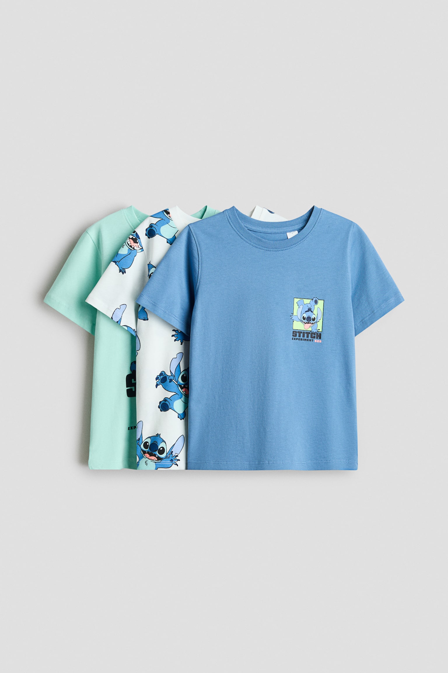 3-pack T-shirt med trykk - Blå/Lilo & Stitch/Cream/Marvel/Mørk grå/Jurassic World/Grønn/Minecraft/Tåkeblå/Hot Wheels/Lys gråmelert/Marvel Comics/Rød/Marvel Comics/Blå/Mikke Mus/Hvit/Hot Wheels/Cream/PAW Patrol