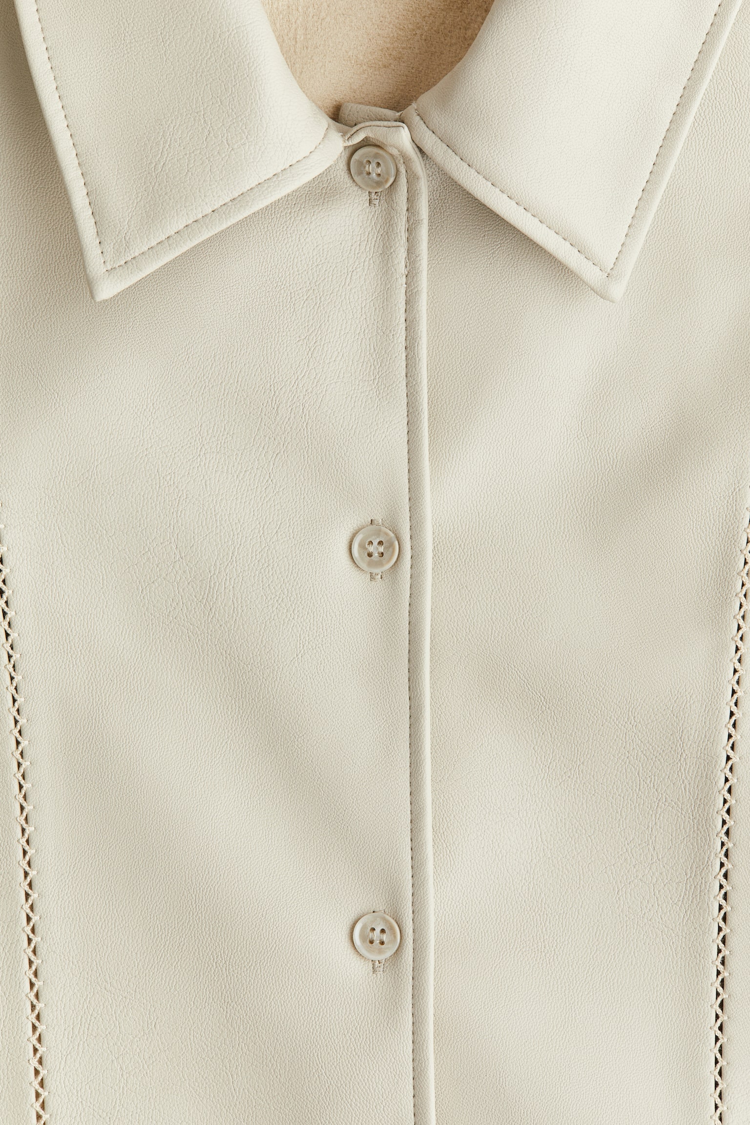 코티드 셔츠 - 라이트 베이지 - 4