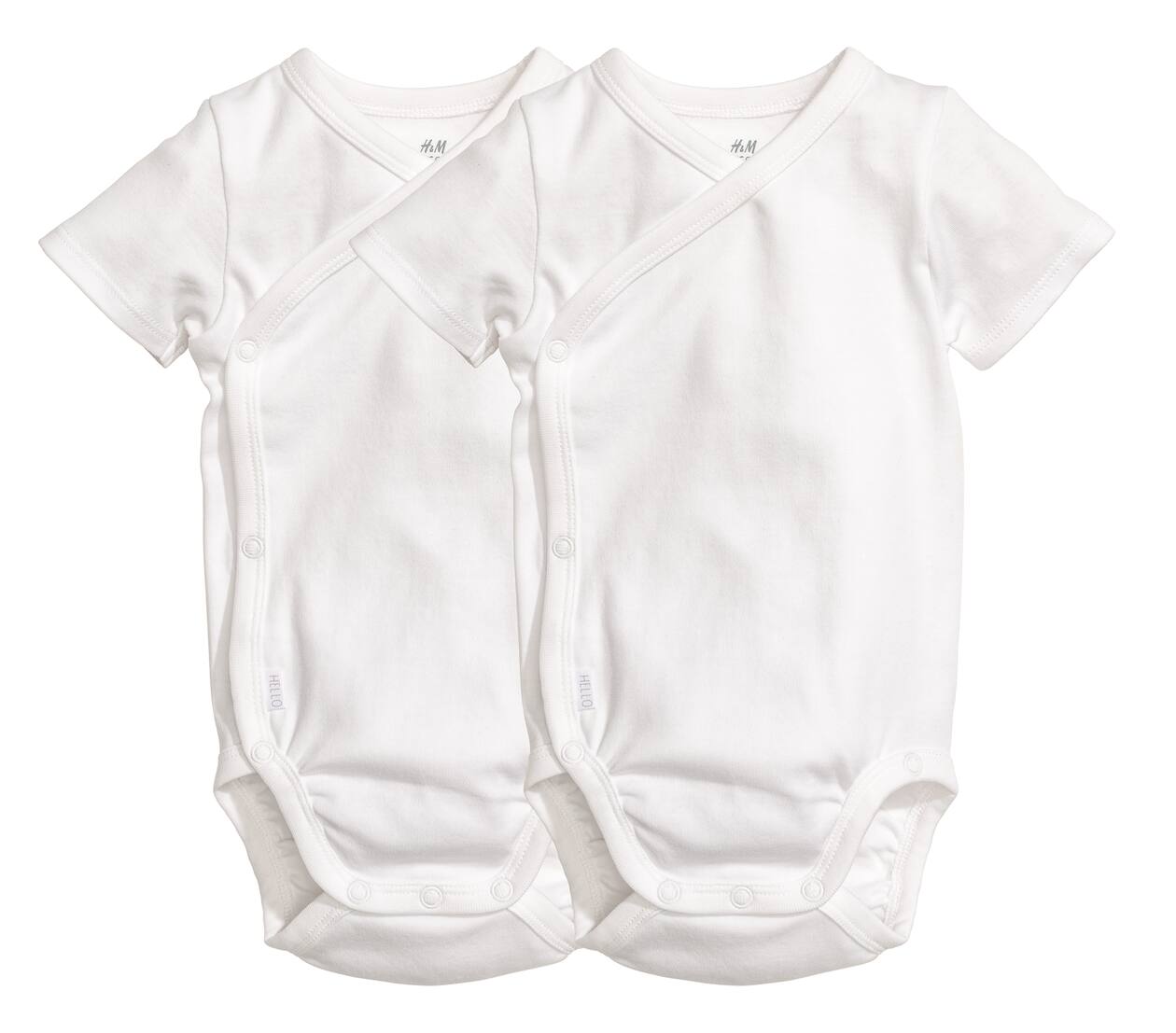 2-pack wrapover bodysuits - Short sleeve - White - Kids | H&M GB