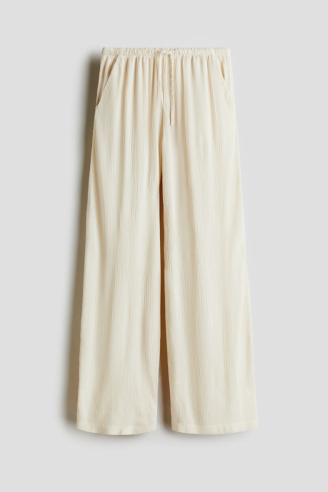 Pantalón corrugado de corte amplio - Beige claro - 1