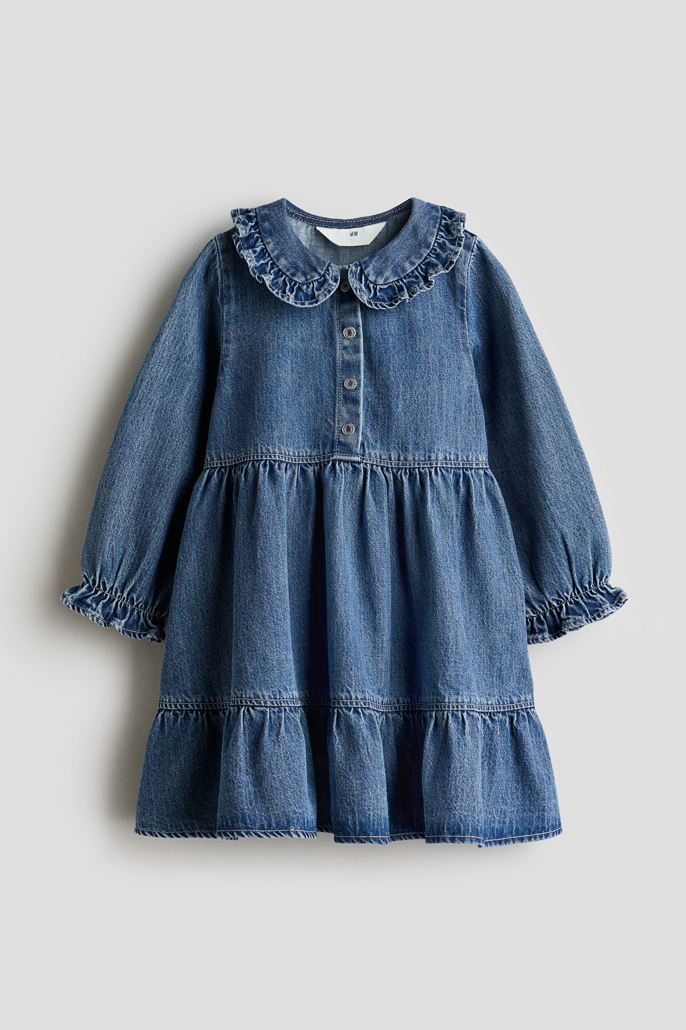 H & M - Denimkleid mit Kragen - Blau - Kinder