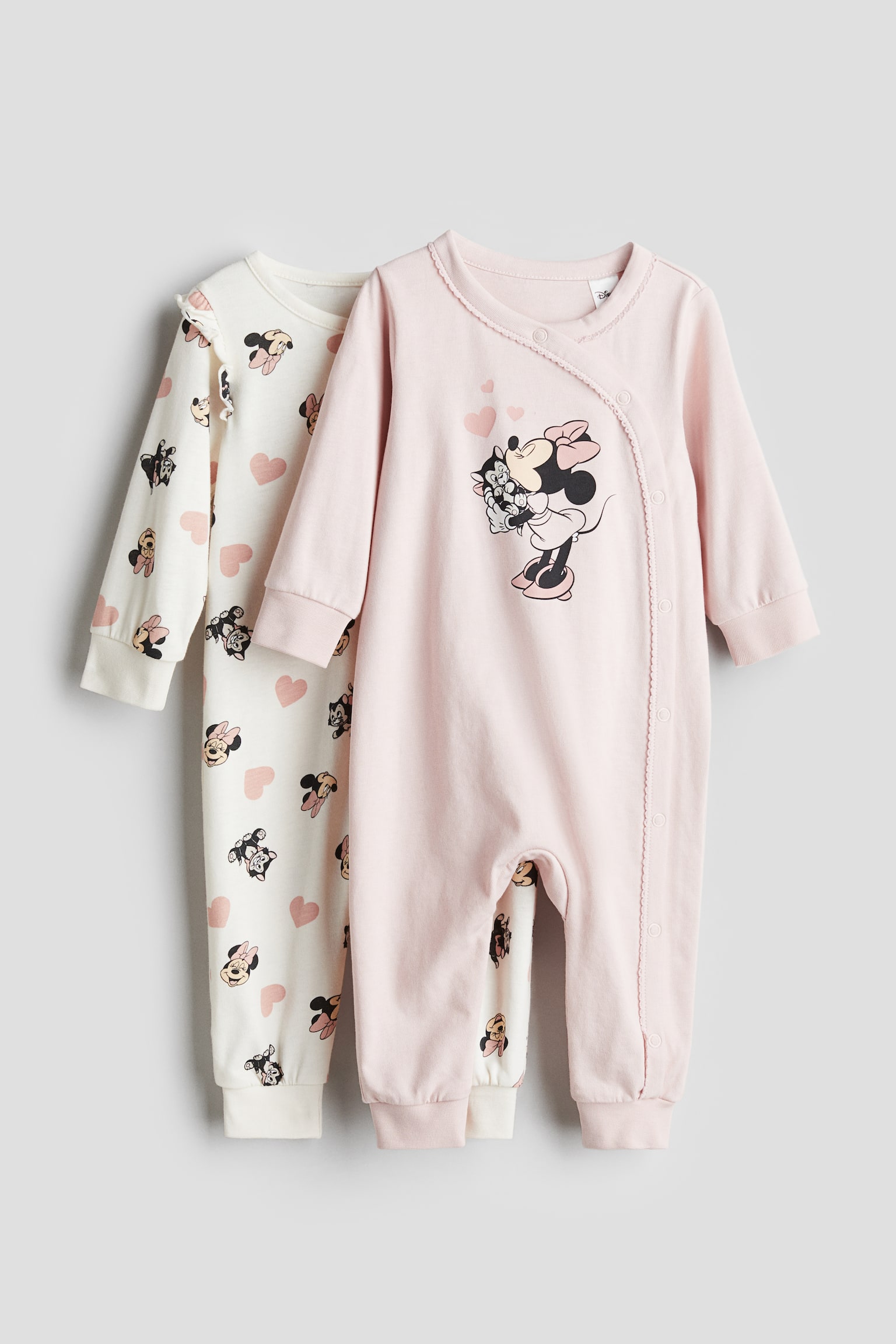 2-pack printed pyjamas - Light pink/Minnie Mouse/Dusty green/The Lion King/Bright blue/Cookie Monster/Turquoise/Mickey Mouse/Pink/Snoopy/Light blue/Mickey Mouse/Beige/Snoopy/Light grey marl/Mickey Mouse/Dusty light pink/Minnie Mouse/Light green/Mickey Mouse - 1