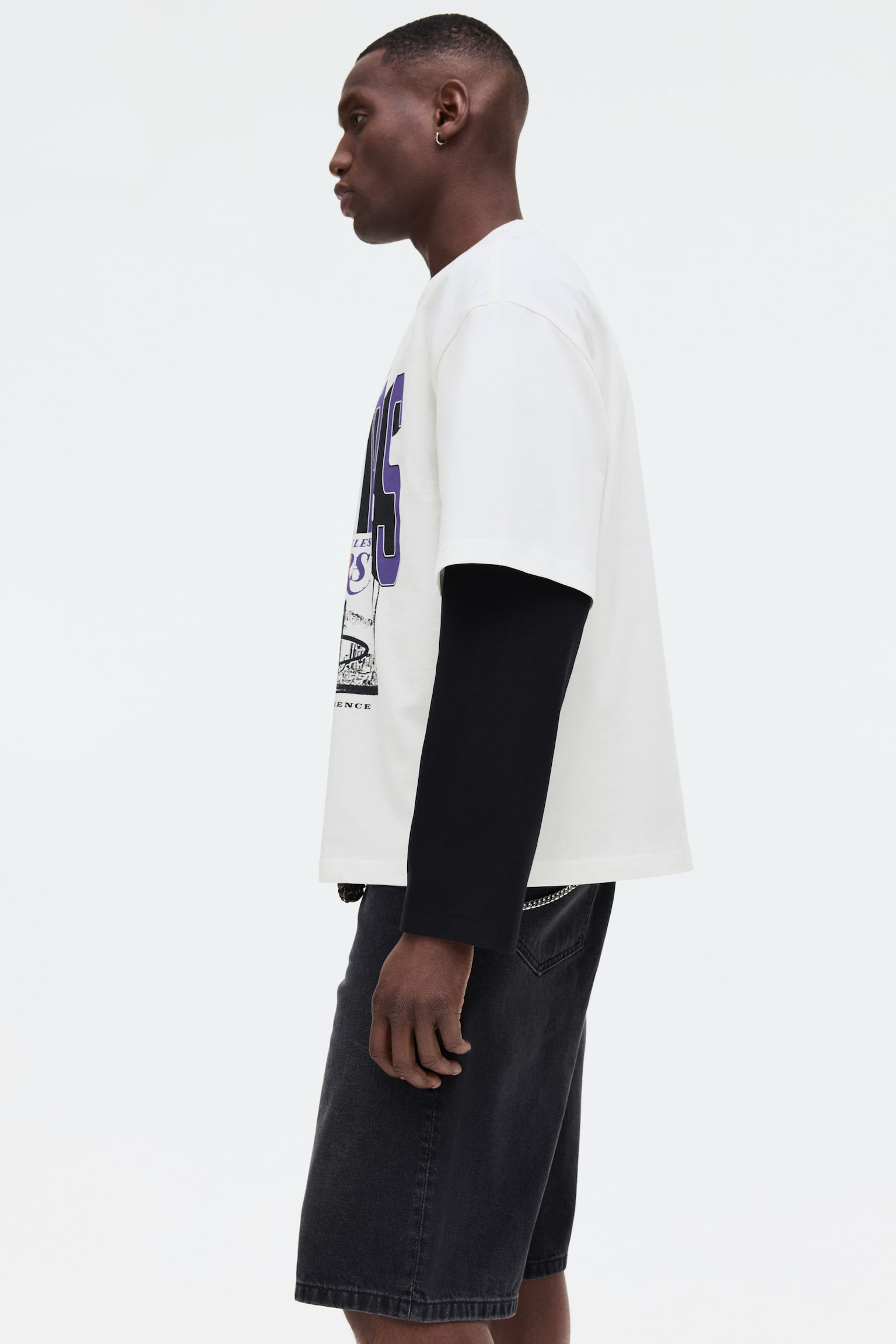 Playera Oversized Fit con diseño - Blanco/NBA/Negro/NBA/Negro/NBA - 5