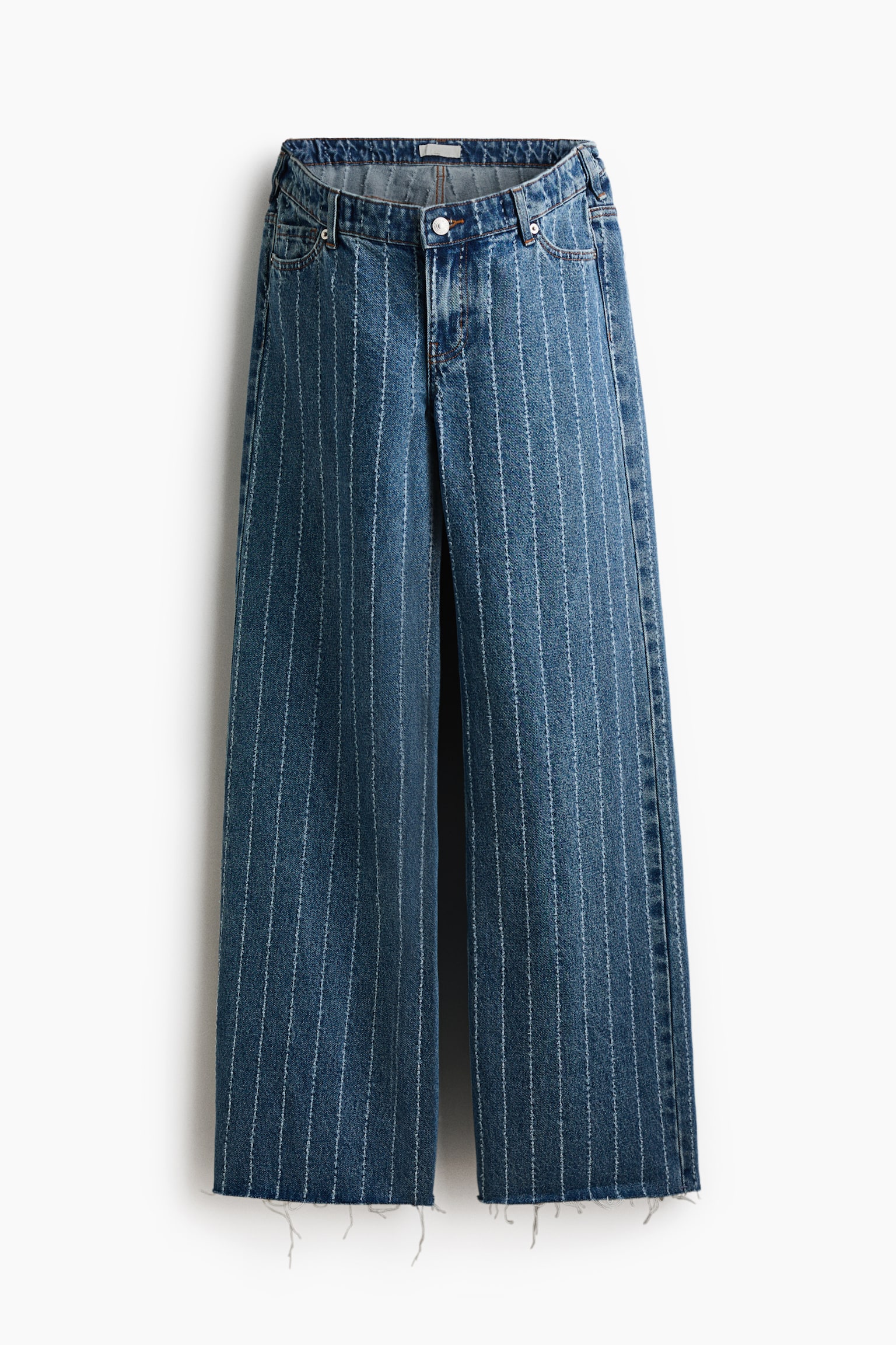 MAMA Wide-Leg Low-Waist Jeans - Denim blue/striped