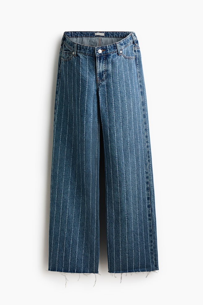 MAMA Wide-Leg Low-Waist Jeans - Denim blue/striped - 1