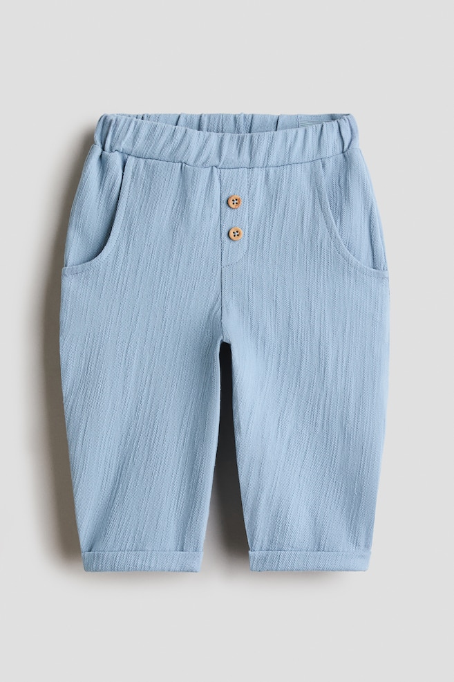 Hose aus Strukturjersey - Hellblau/Hellbeige - 1