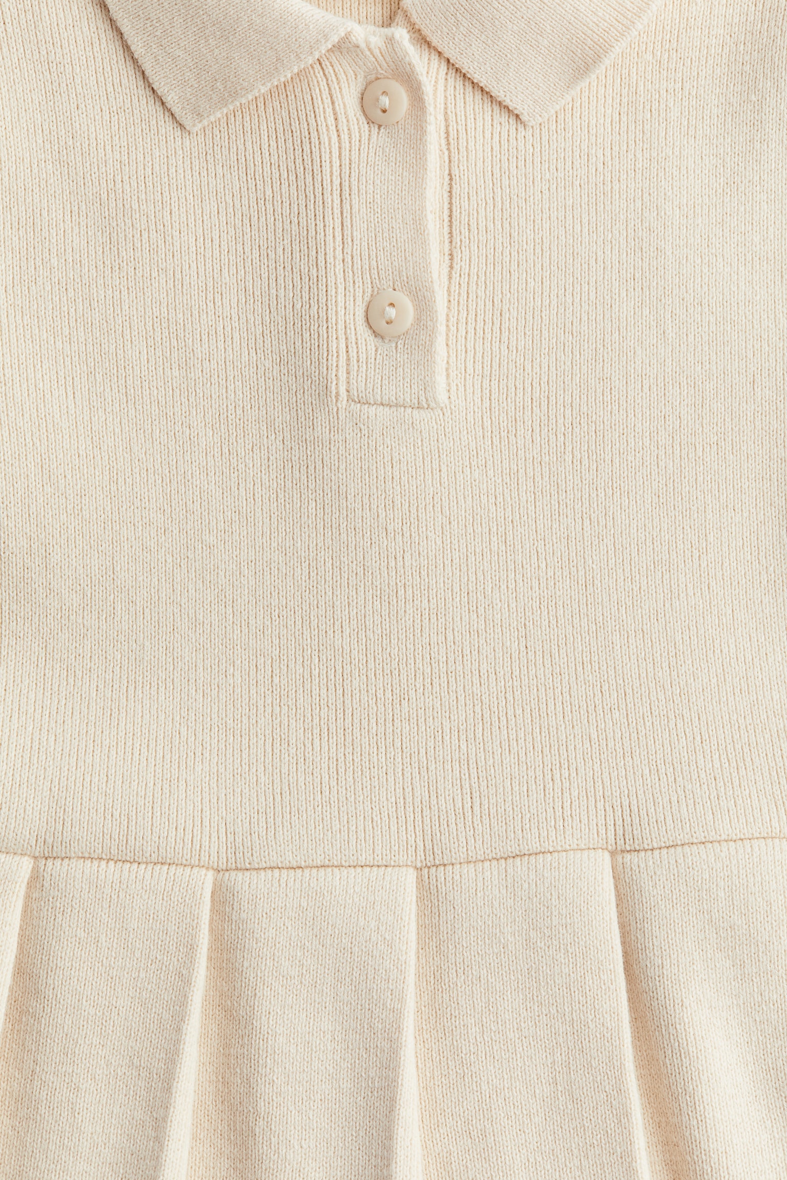 Fine-knit cotton dress - Cream - 4