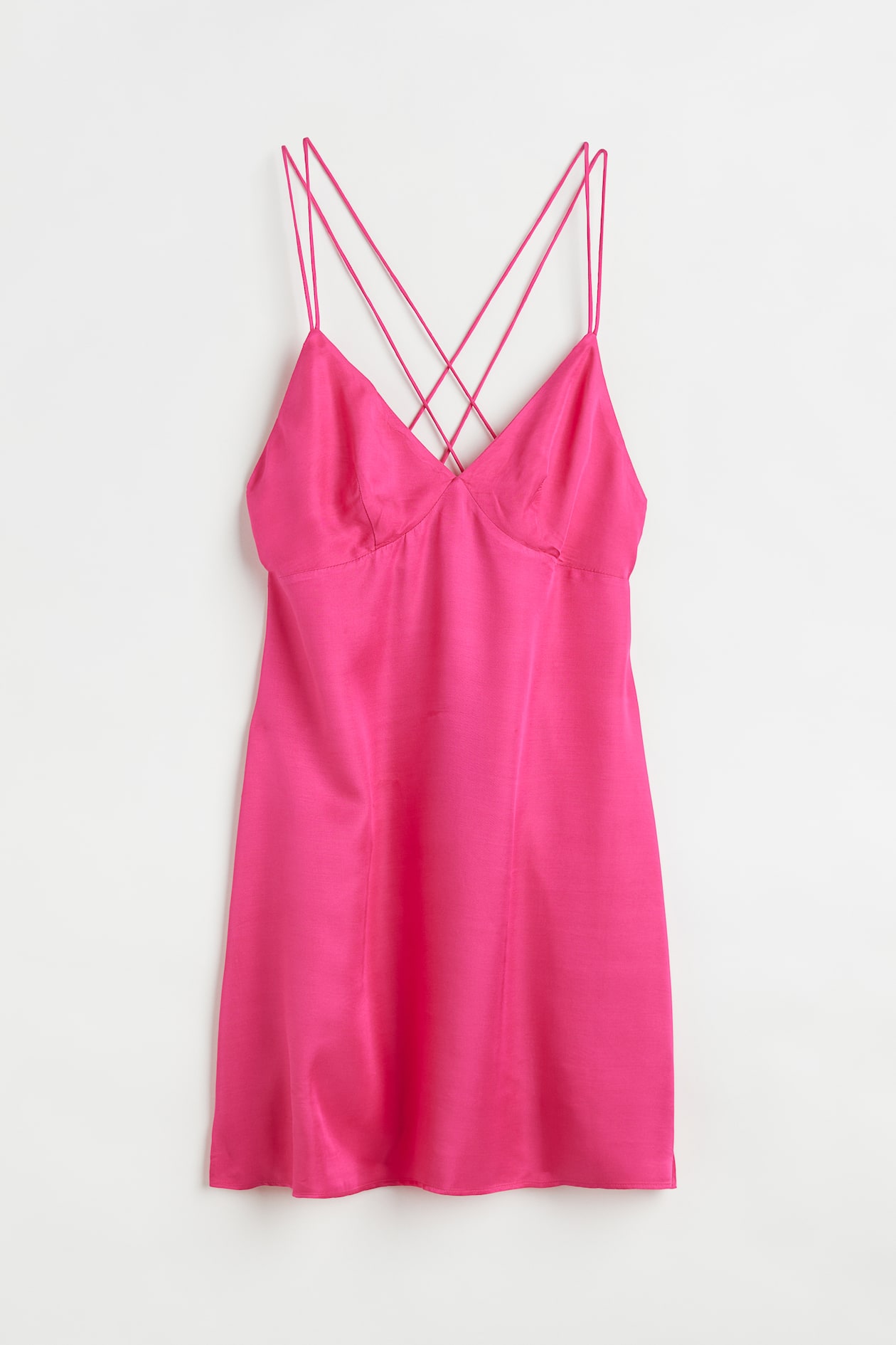 Satin dress - V-neck - Sleeveless - Cerise - Ladies | H&M GB