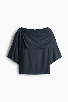 Cape-detail jersey top