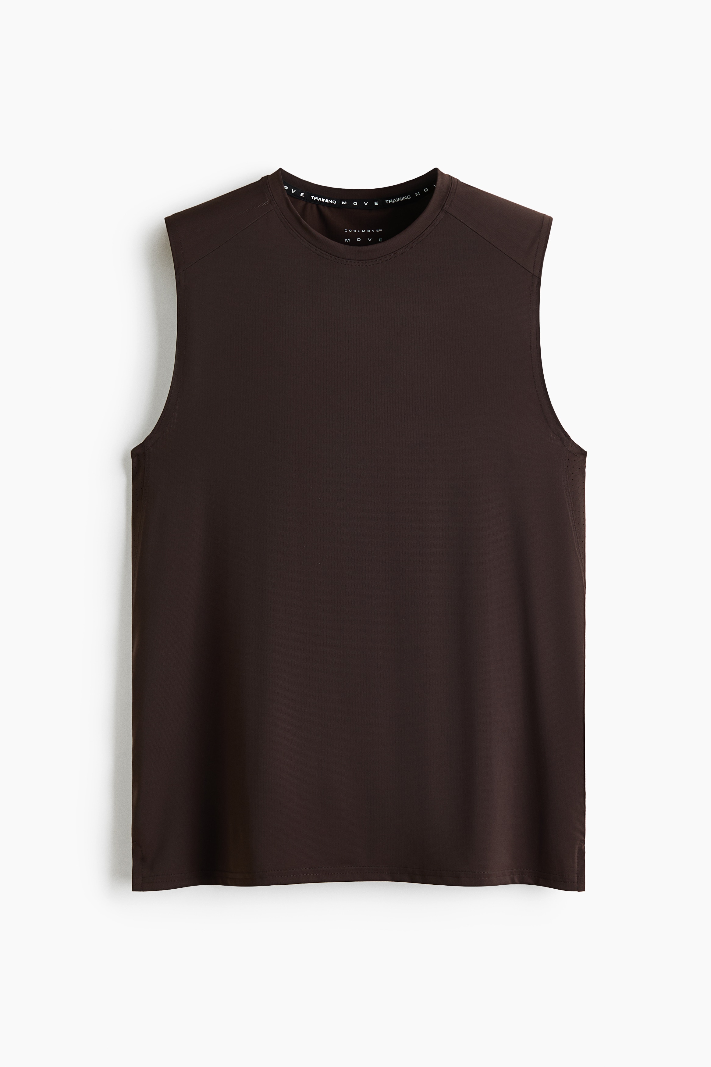Muscle Fit Sports vest top with CoolMove™ - Dark coffee/White/Dark grey