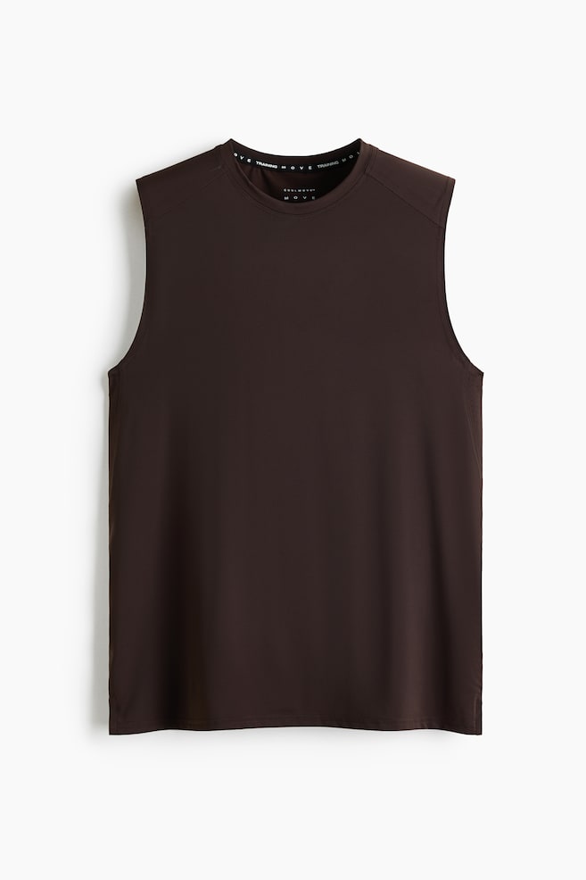 Muscle Fit Sports Tank Top with CoolMove™ - Dark coffee/Dark gray/White - 1