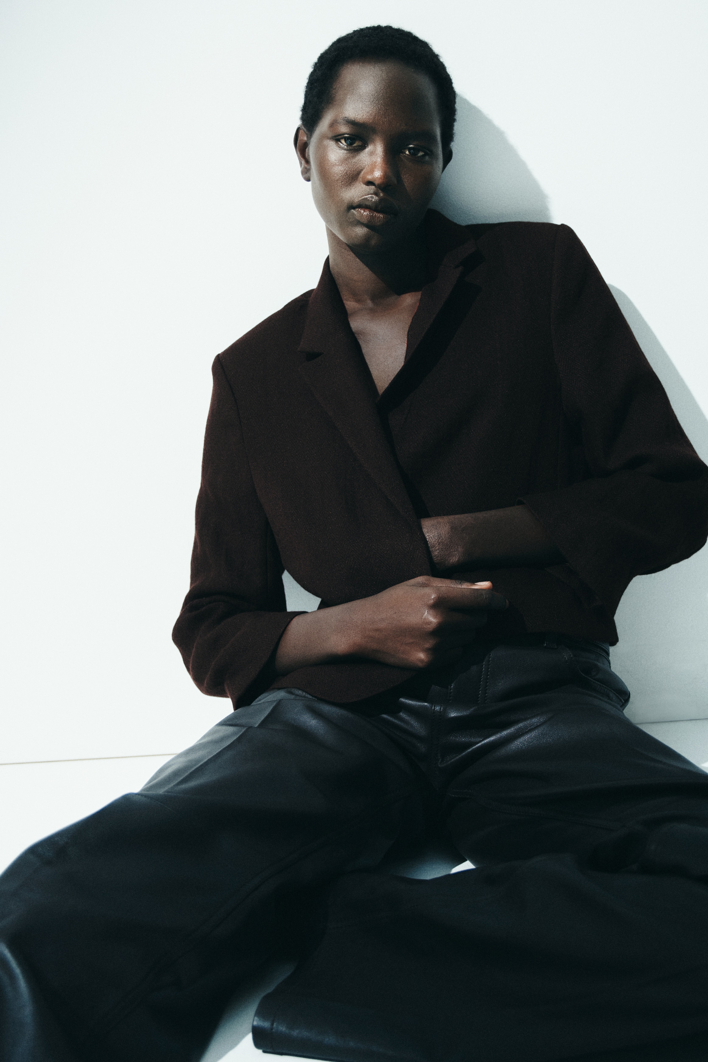 Κοντό σακάκι - Σκούρο καφέ/Μπεζ/Κρεμ